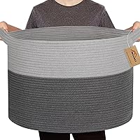 Vista 17 de Cesta de cuerda extra grande, cesta de almacenamiento de mimbre tejida XXXL, organizador y almacenamiento de juguetes para habitación de niños