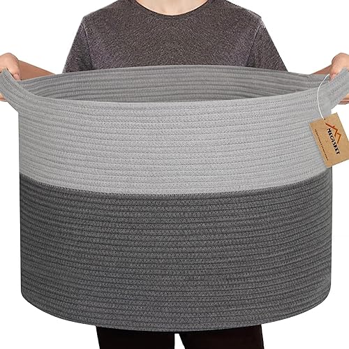 Miniatura 17 de Cesta de cuerda extra grande, cesta de almacenamiento de mimbre tejida XXXL, organizador y almacenamiento de juguetes para habitación de niños