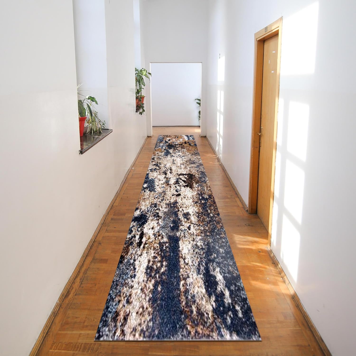 Keen Home Design Runner Rugs - 32"x168" Non-Shedding, Thick Pile Abstract Rugs for Kitchen, Living Room, Bedroom, Dining Room, Entryway - Size: 2'8" x 14', Skies Multi