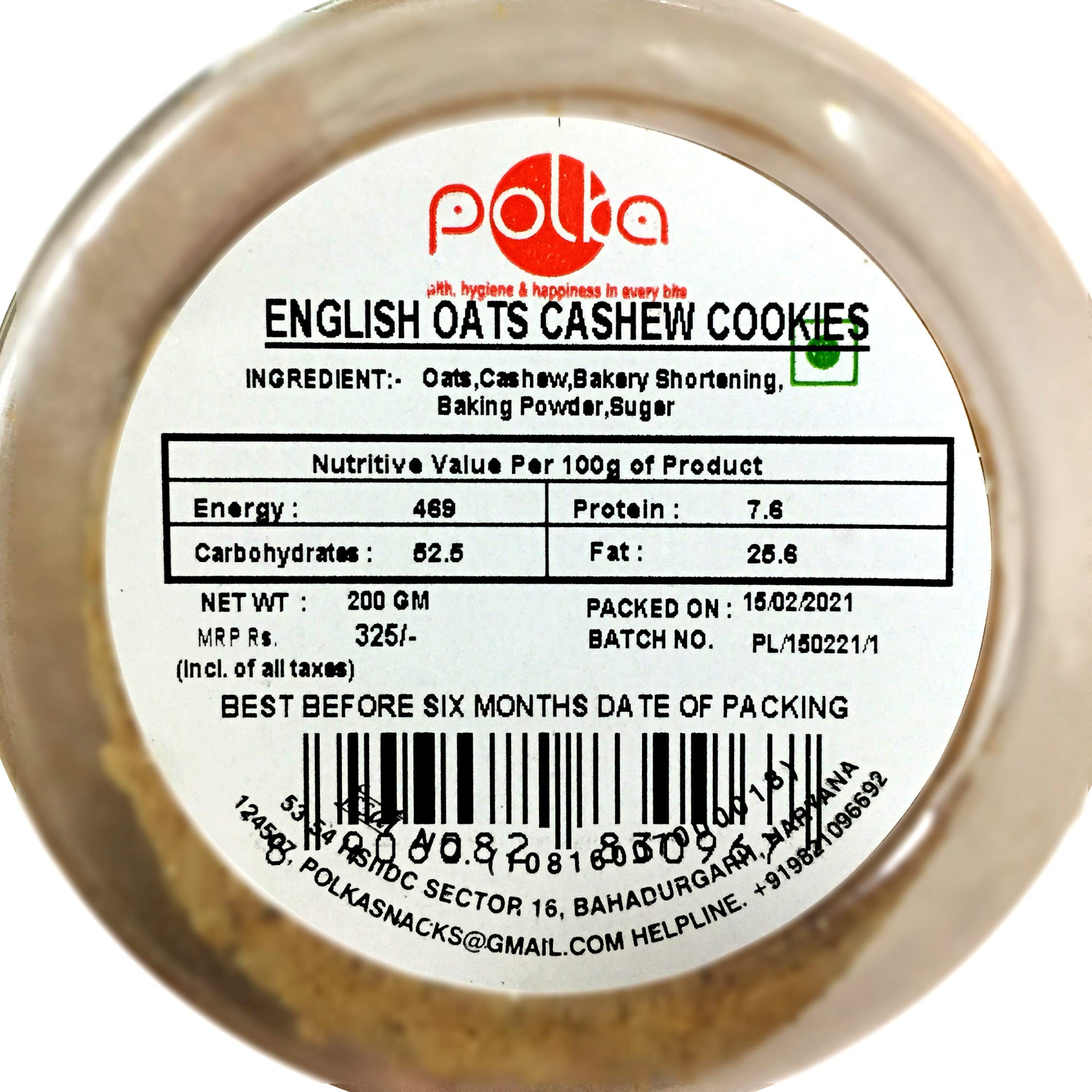 POLKA ENGLISH OATS CASHEW COOKIES, 200 GM,MIXED DRY FRUIT COOKIES, FLAVOUR BISCUIT, SNACKS,COOKIES BISCUIT,HIGH FIBRE,DIGESTIVE COOKIE - Image 4 thumbnail