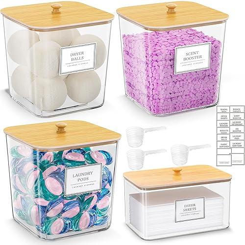 Laundry Pods Storage Container, Clear Laundry Room Organization and Storage,Detergent