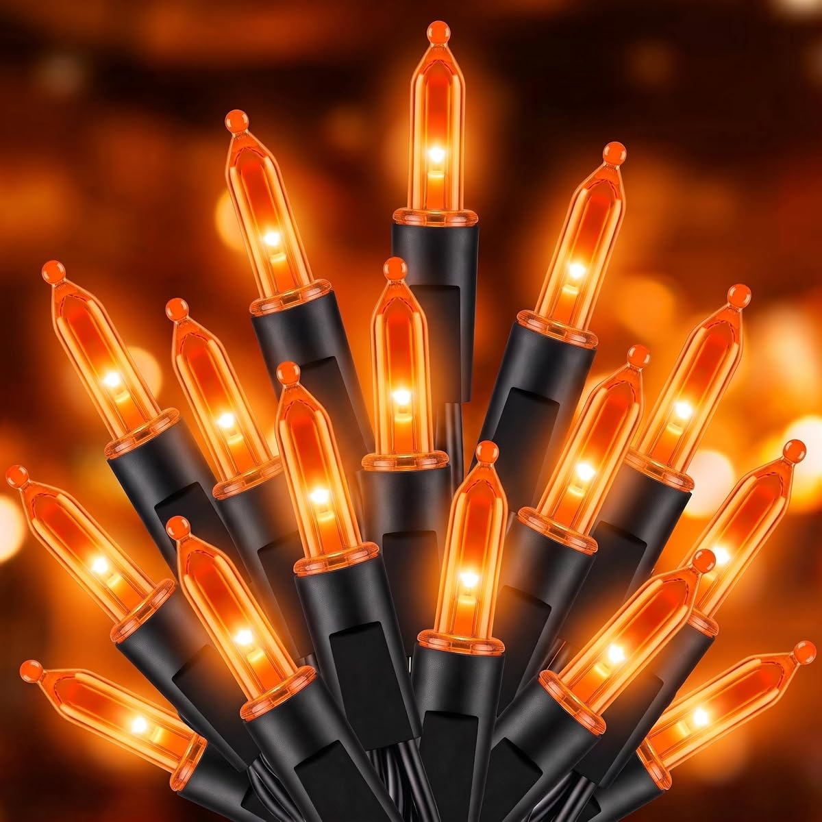 LED Orange Halloween Lights Indoor Outdoor