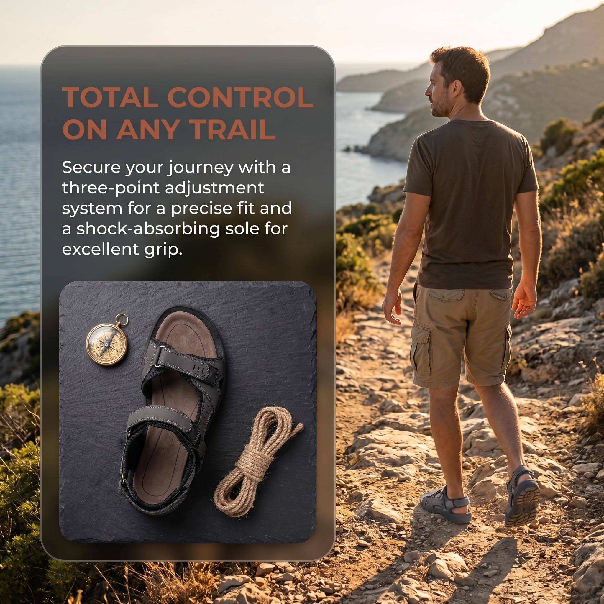 JOMIX Sandali Uomo Outdoor Sandali da Trekking Mare e Città con Chiusura a Strappo Leggeri e Antiscivolo Traspiranti ad Asciugatura Rapida