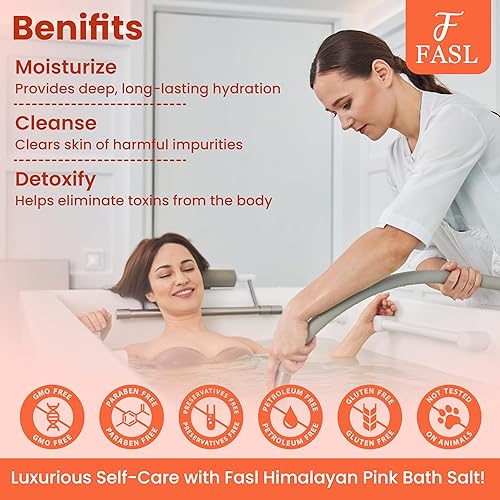 Miniatura 3 de Fasl Remojar para pies de sal rosa del Himalaya con jazmín orgánico y aceite esencial de cúrcuma, 8 onzas