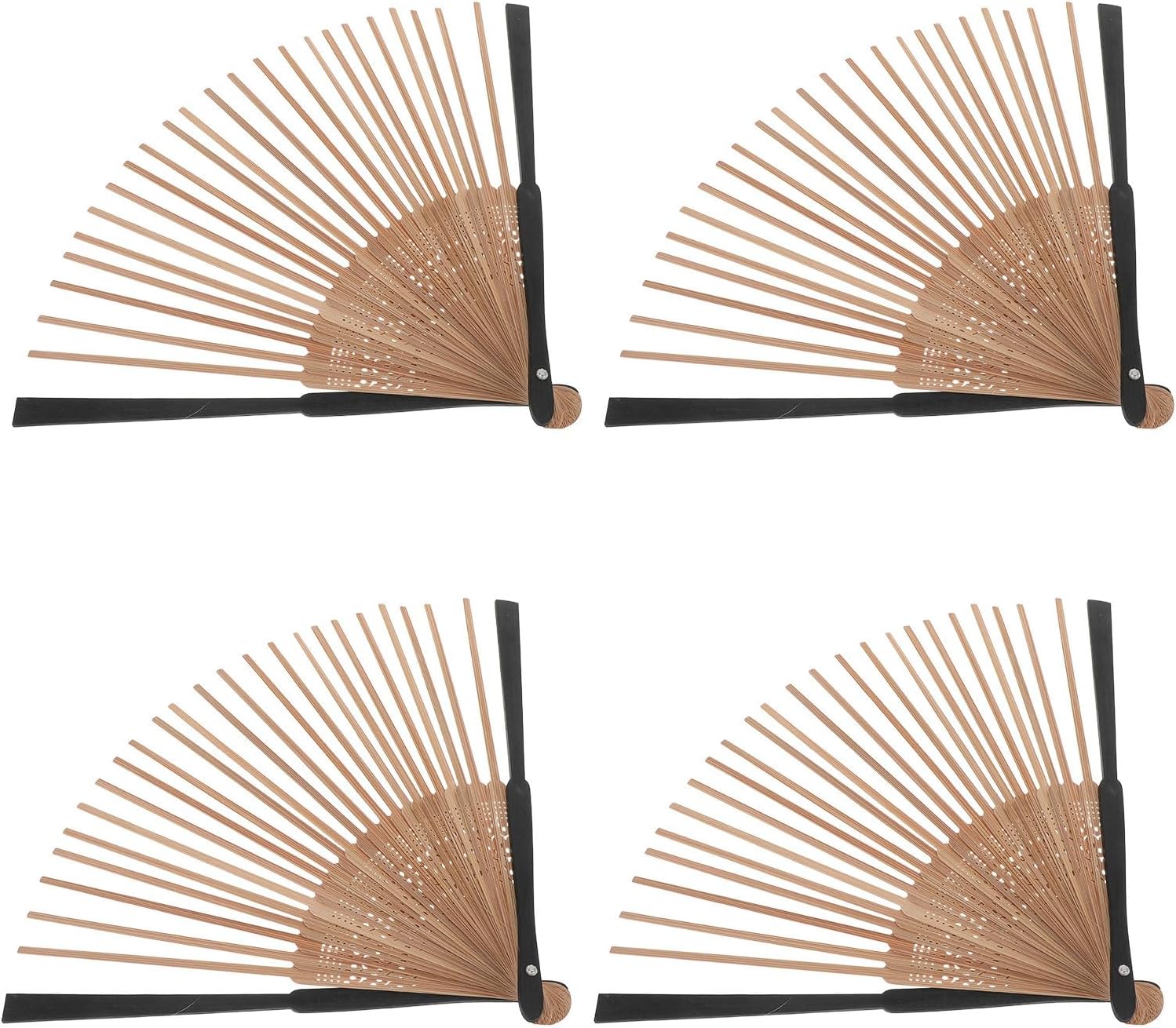 4pcs Japanese Fan Ribs Wood Foldable Frame for DIY Crafts