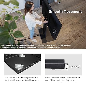 Amazon.com: WALL V2 Caster Low Type | Minimalist Rolling TV Stand