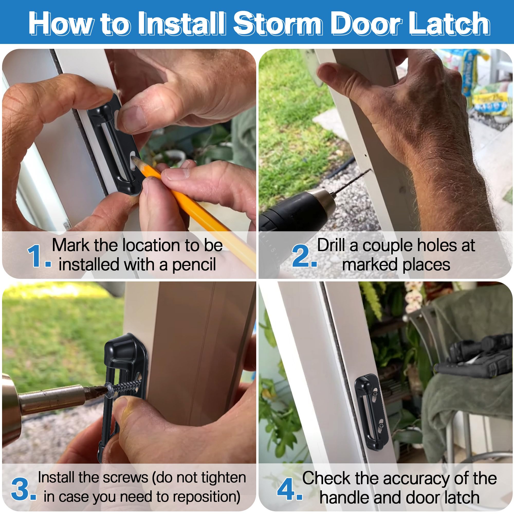 Enhon Screen Door Spring Strike Plates - 3 Pack -5