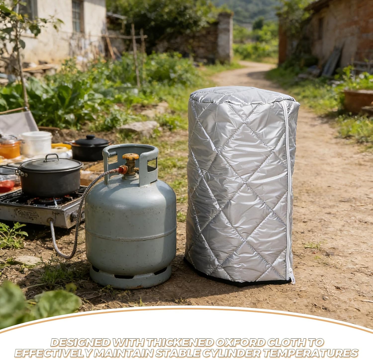 Padded Propane Tank Cover - 22 lb Oxford Cloth Water-Resistant Gas Cylinder Storage Bag for RV Camping and Outdoor Protection