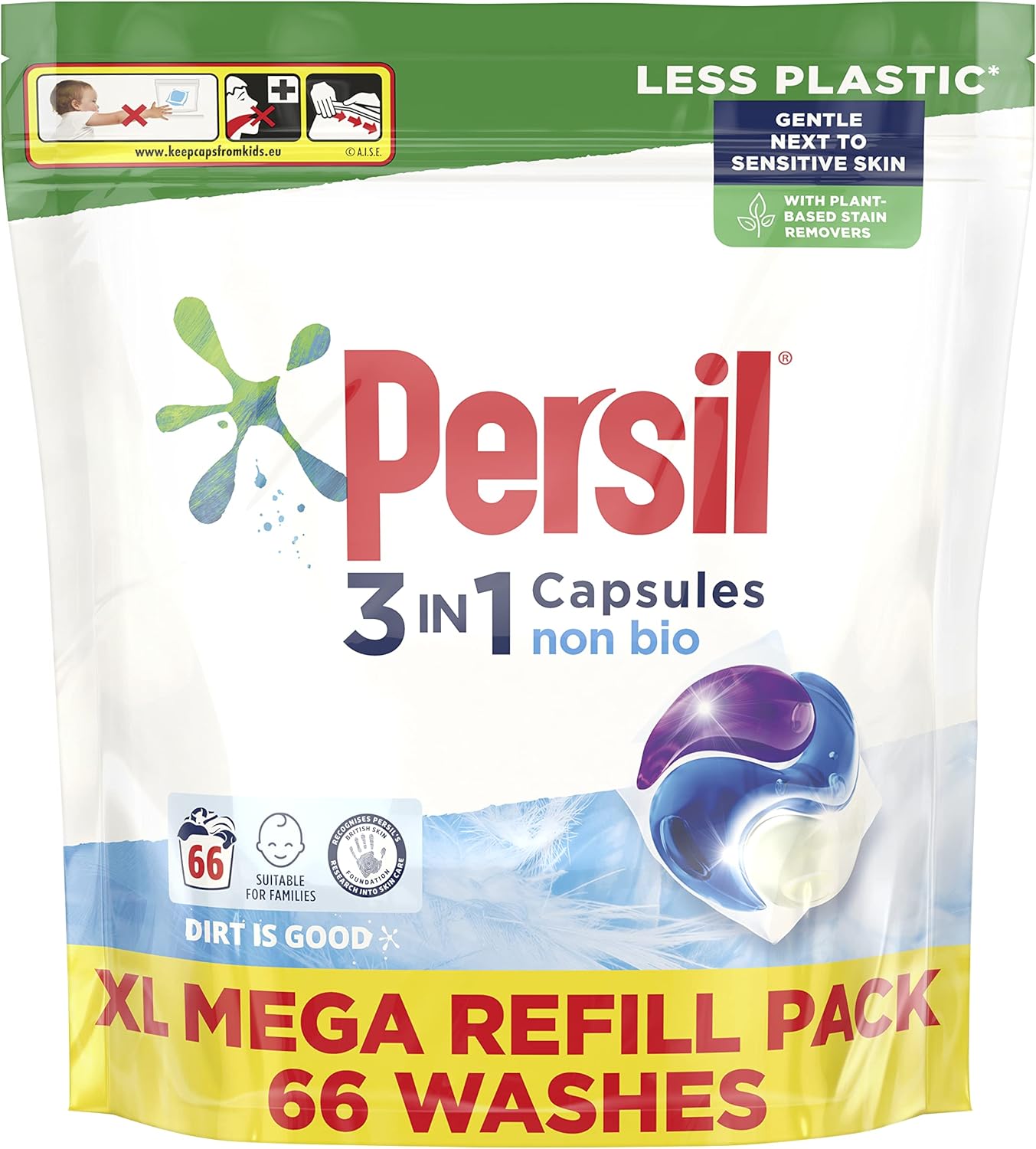 Persil Non Bio 3 in 1 Laundry Detergent Washing Pods Capsules Tablets