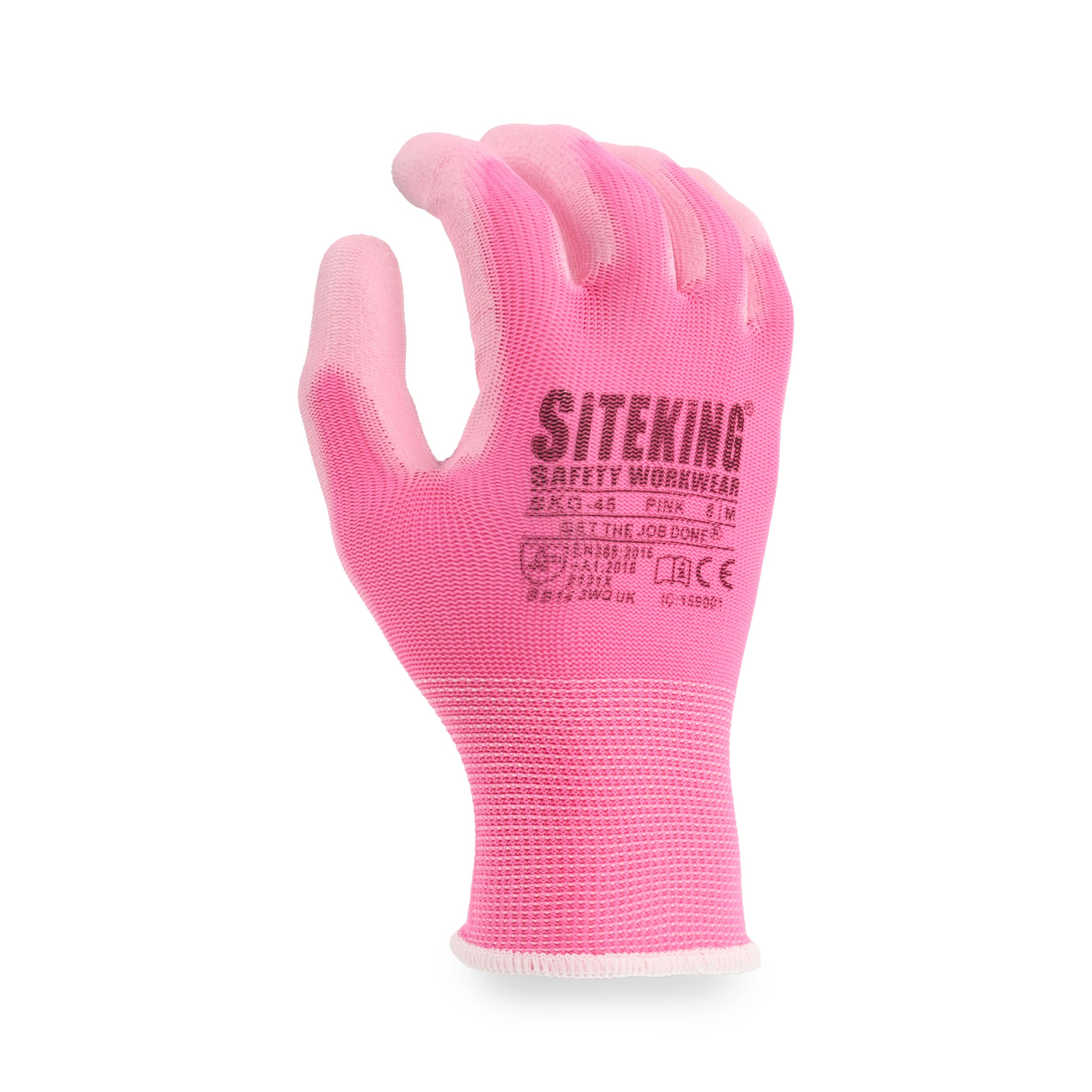 SITE KING PU Palm Work Gloves 12 Pairs, Safety Grip Gloves for Builders