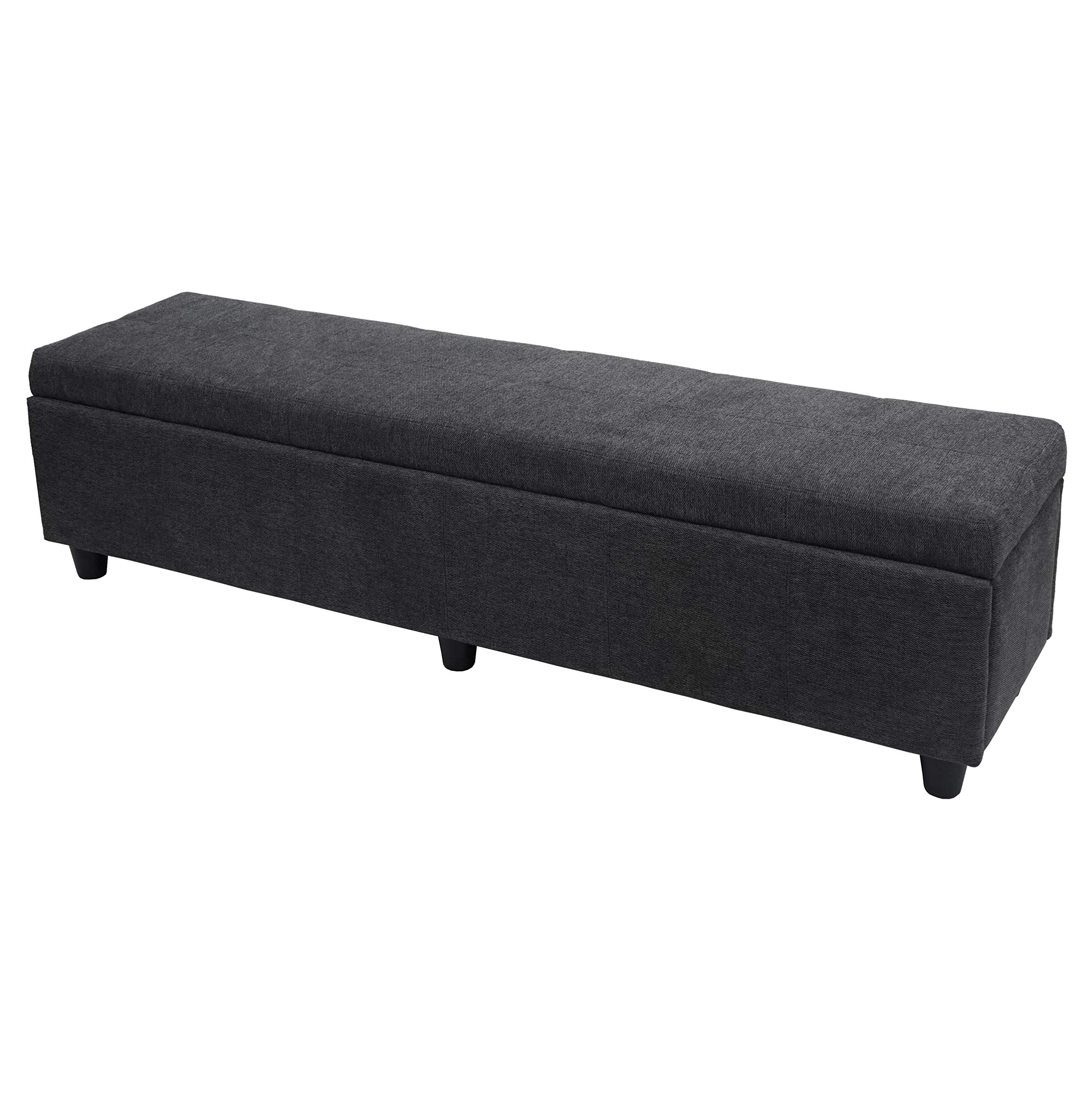 Bank Bali 2 zitplaatsen, Structurele stof, Donkergrijs - 152x92x75cm