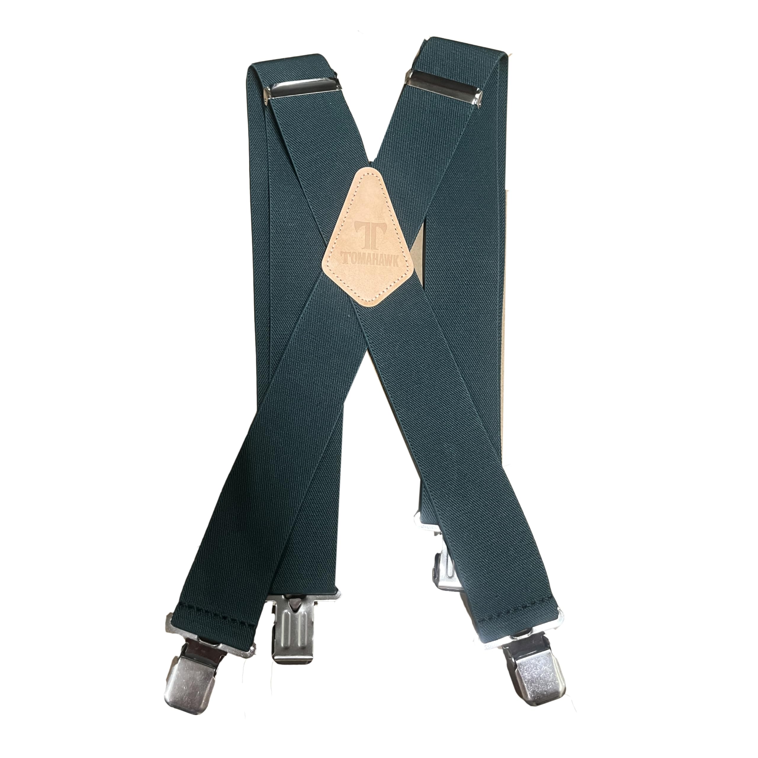 Tomahawk Tools Unisex Hunter Green Tomahawk Heavy Duty Braces, Adjustable, Suspenders, Strong Clasp (Hunter Green)