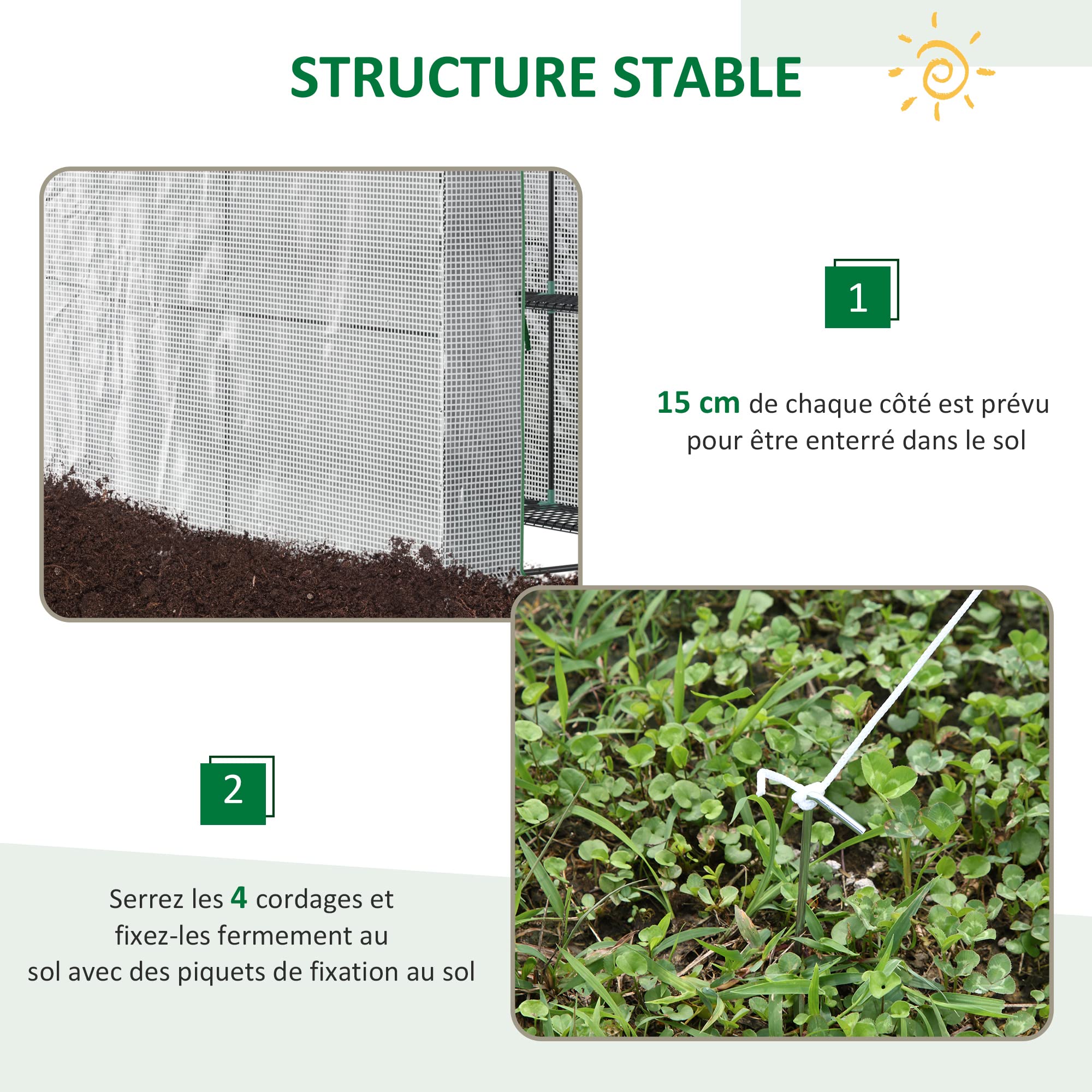 Outsunny Serre De Jardin PE, Serre De Balcon, Bâche Renforcée 135 G/m²