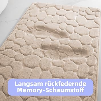 chakme bath mat memory foam bath mat memory foam shower mat absorbent bath mat bathroom rug shower mat decorative doormat non-slip mat for bathroom living room 43 x 61 cm beige