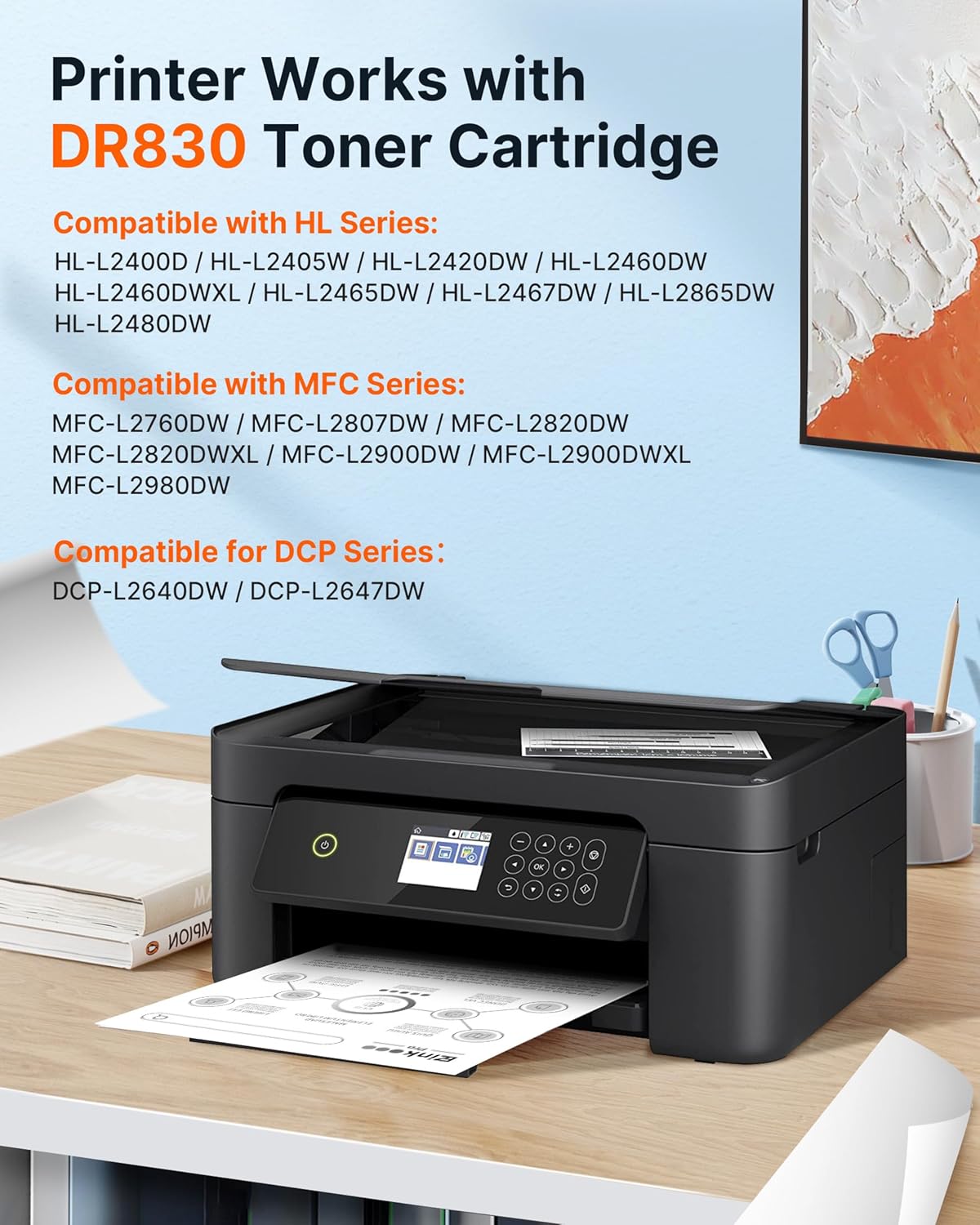 E-Z Ink Pro DR830 Drum Unit 2 Pack Compatible Replacement for Brother DR830 Drum Unit DR-830 TN830 TN-830 to use with HL-L2460DW DCP-L2640DW HL-L2480DW HL-L2400D HL-L2405W MFC-L2820DW Printer