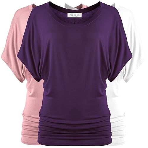 Free to Live 3 Pack Dolman Sleeve Tunic Dressy Business