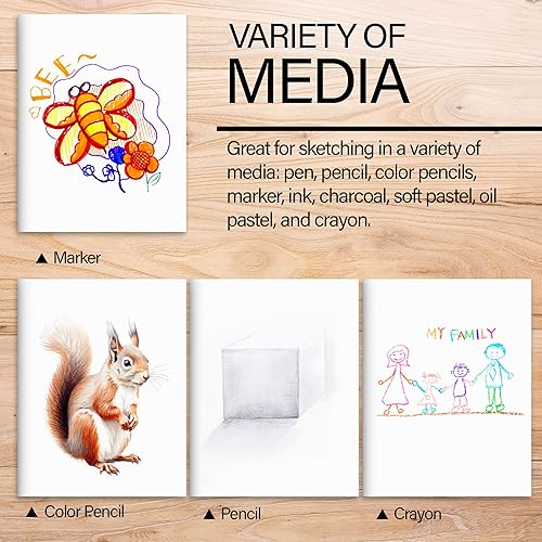 Miniatura 3 de BAZIC - Bloc de bocetos de 20 hojas de 18 x 12 pulgadas, bloc de dibujo de cuaderno de bocetos blanco, libro de colorear para artistas