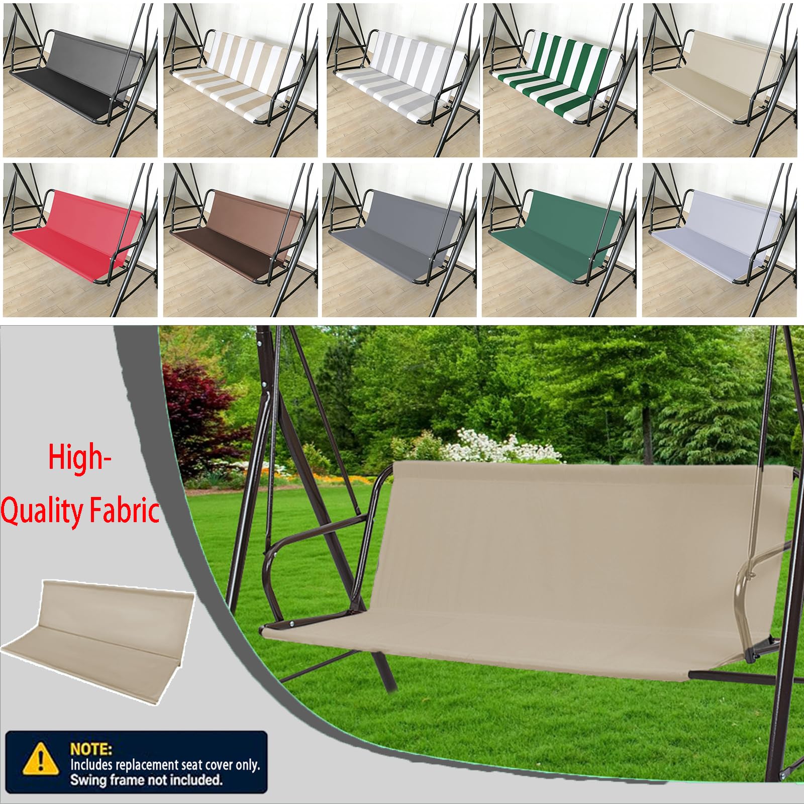 Columpio Jardin Exterior Funda Asiento de Reemplazo Jardín 600D