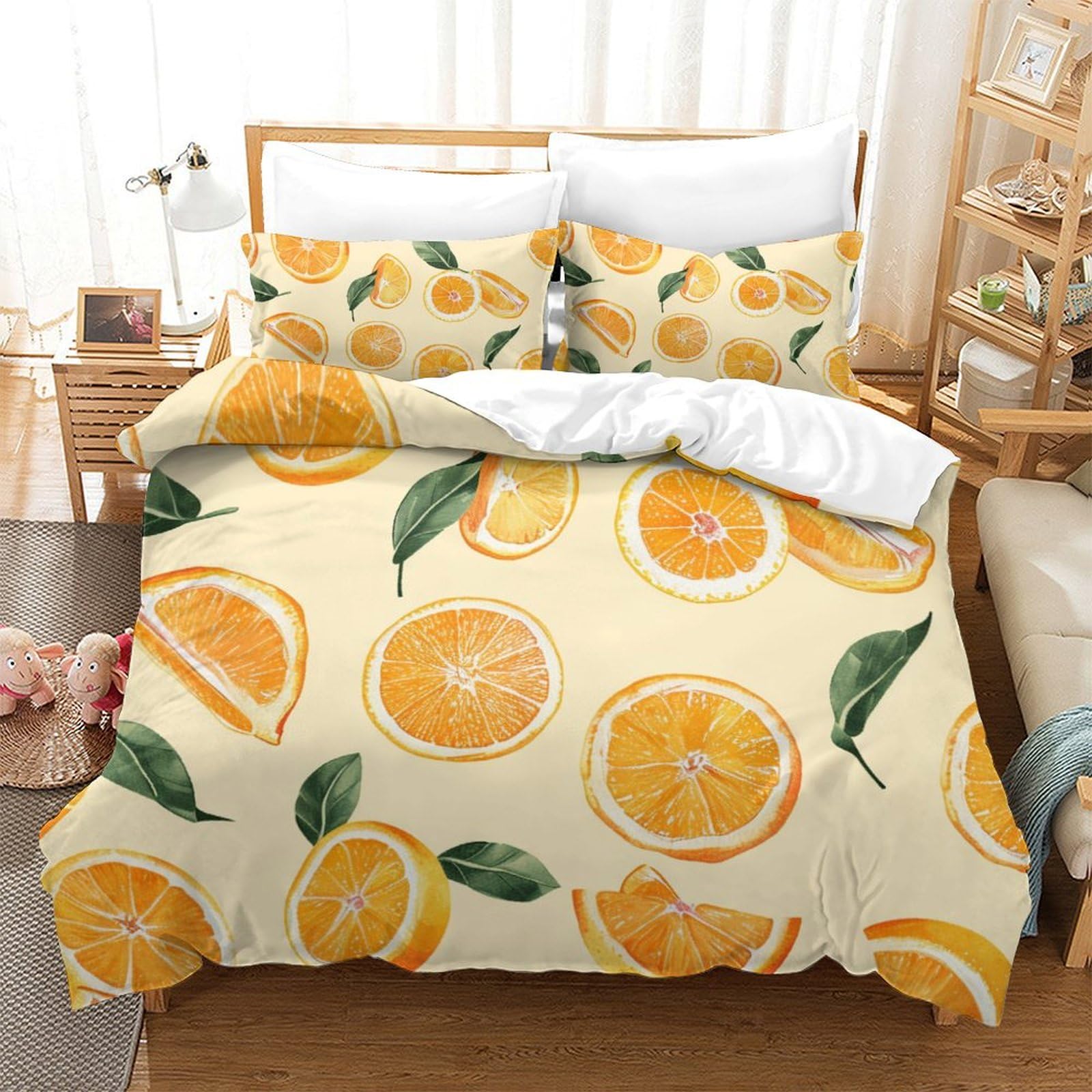Housse de couette 3D orange pour sublimer la chambre des enfants