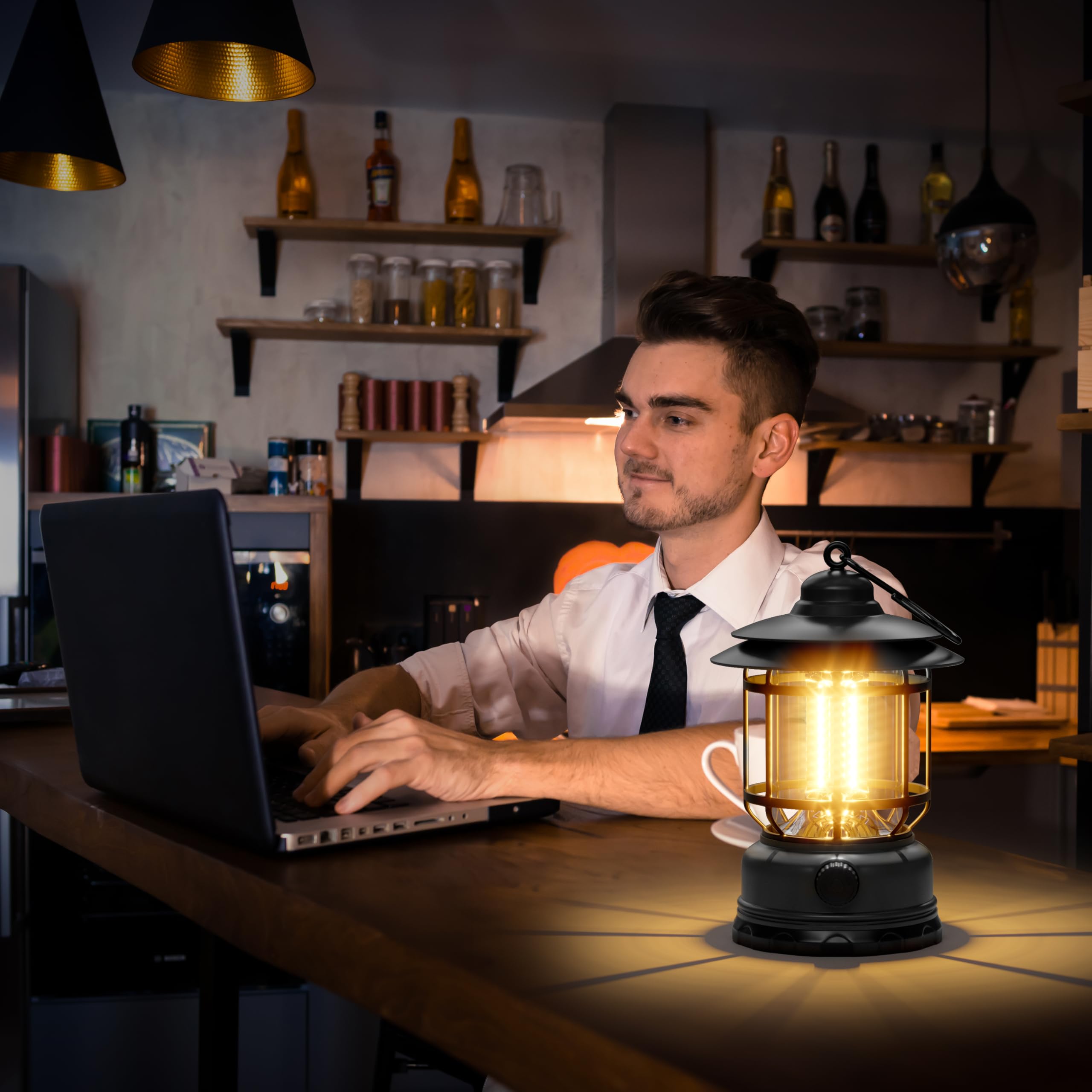 Faroles LED portátiles para camping, paquete de 3 linternas de batería recargable con atenuación sin plantilla, luces impermeables para tienda de campaña para el hogar, senderismo, camping, patio,