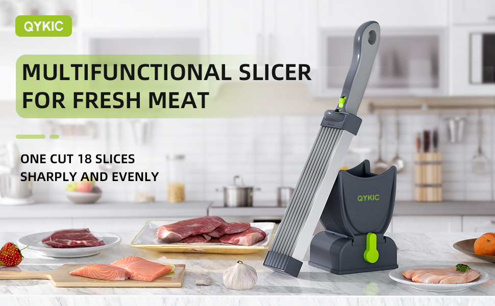 Amazon.com: QYKIC Fresh Meat Slicer with SteadyGrip, Adjustable 2