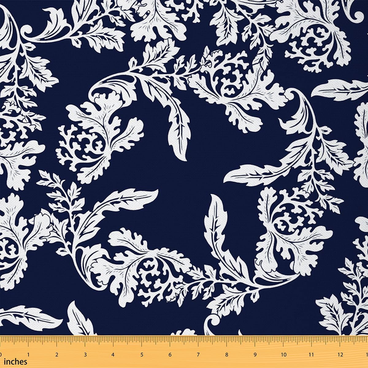 Amazon.com: Navy Blue Fabric by The Yard, Floral Upholstery Fabric