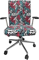 Vista 56 de Ambesonne - Funda para silla de oficina en acuarela, pinceladas abstractas con diseño de lunares, patrón geométrico grunge, fondo moteado, tela