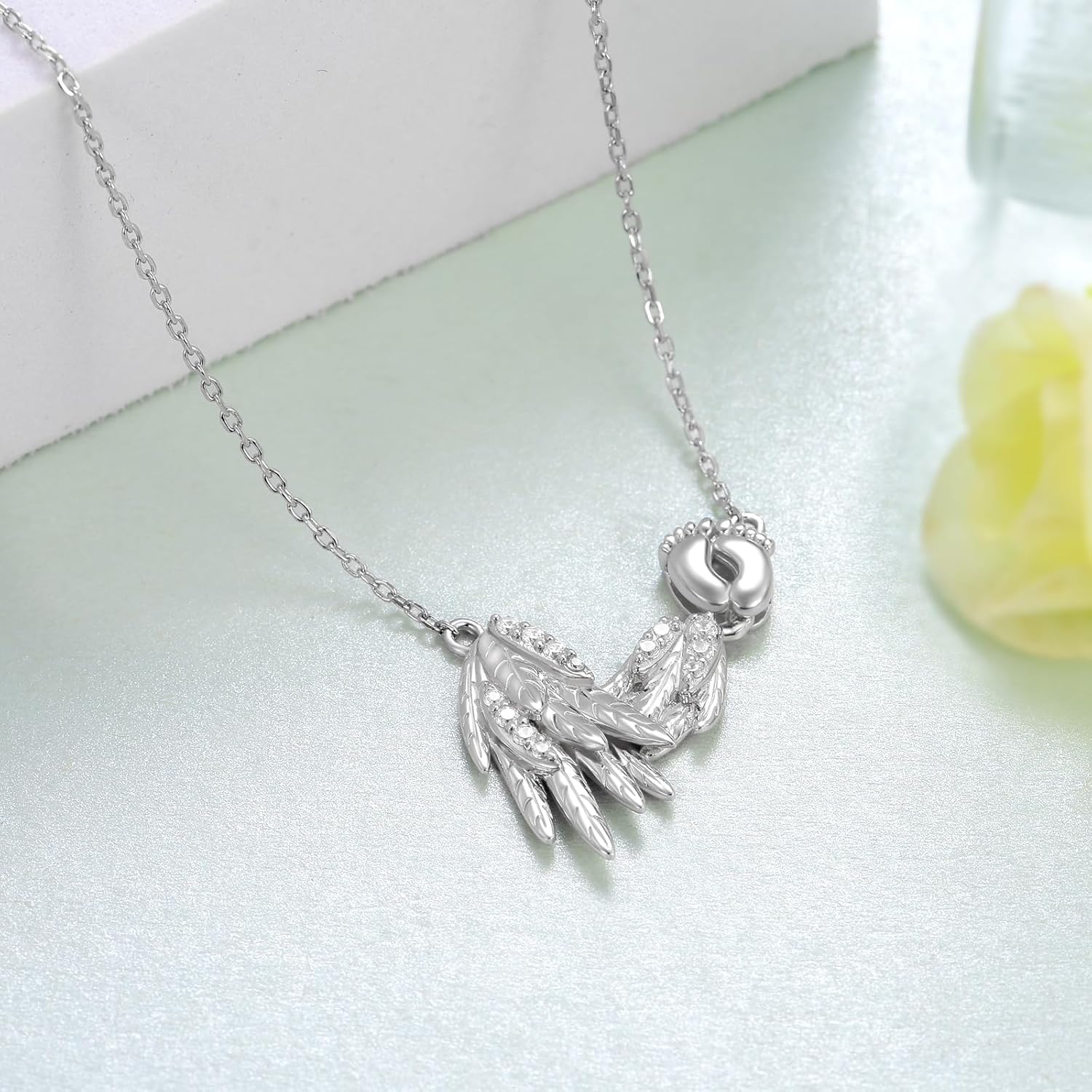 Miscarriage Keepsake Necklace Sterling Silver Angel Baby Memorial Gift Memorial Miscarriage Jewelry for Women - Image 3