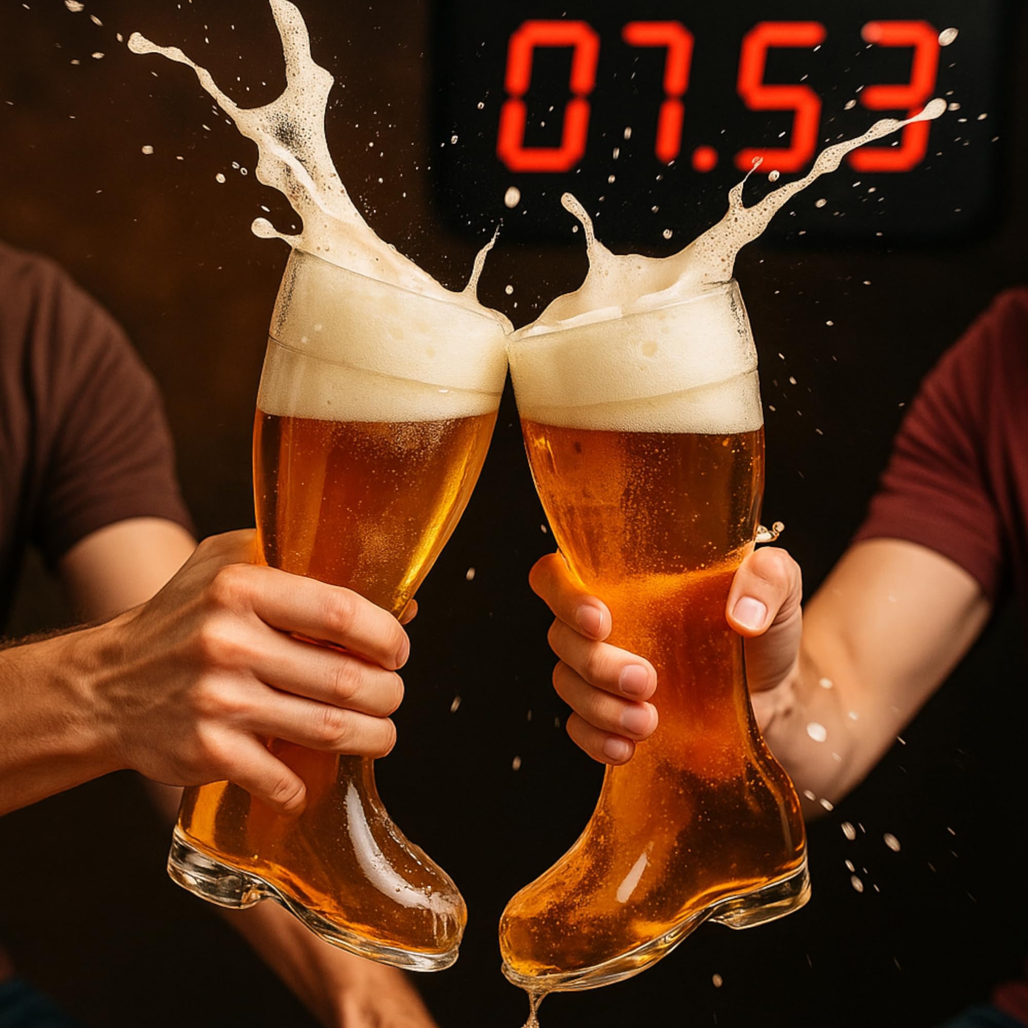 MIJOMA Verre à bière XXL 2 litres – Chope à bière Jumbo en verre pour fête de la bière, fête, fête des pères, cadeau pour homme, jeu à boire, hauteur 32,5 cm