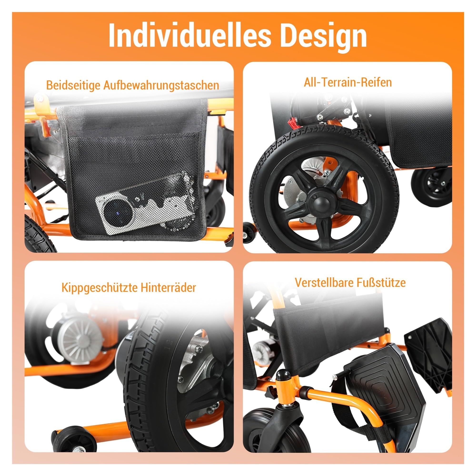 Silla De Ruedas Eléctrica Plegable, Carga Máxima Hasta 150KG, Motor 500W, Batería Litio 13Ah, Alcance 24km, Fácil Plegar Y Transportar Movilidad Cómoda Fluida