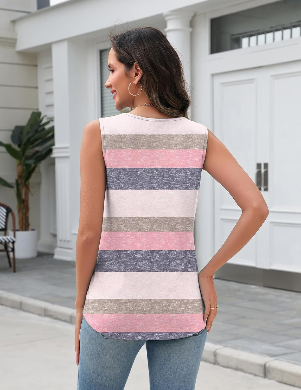 Zeagoo Tank Top for Women V Neck Loose Fit Sleeveless Summer Tops Business Casual Outfits Dressy Blouses Shirts - Image 4