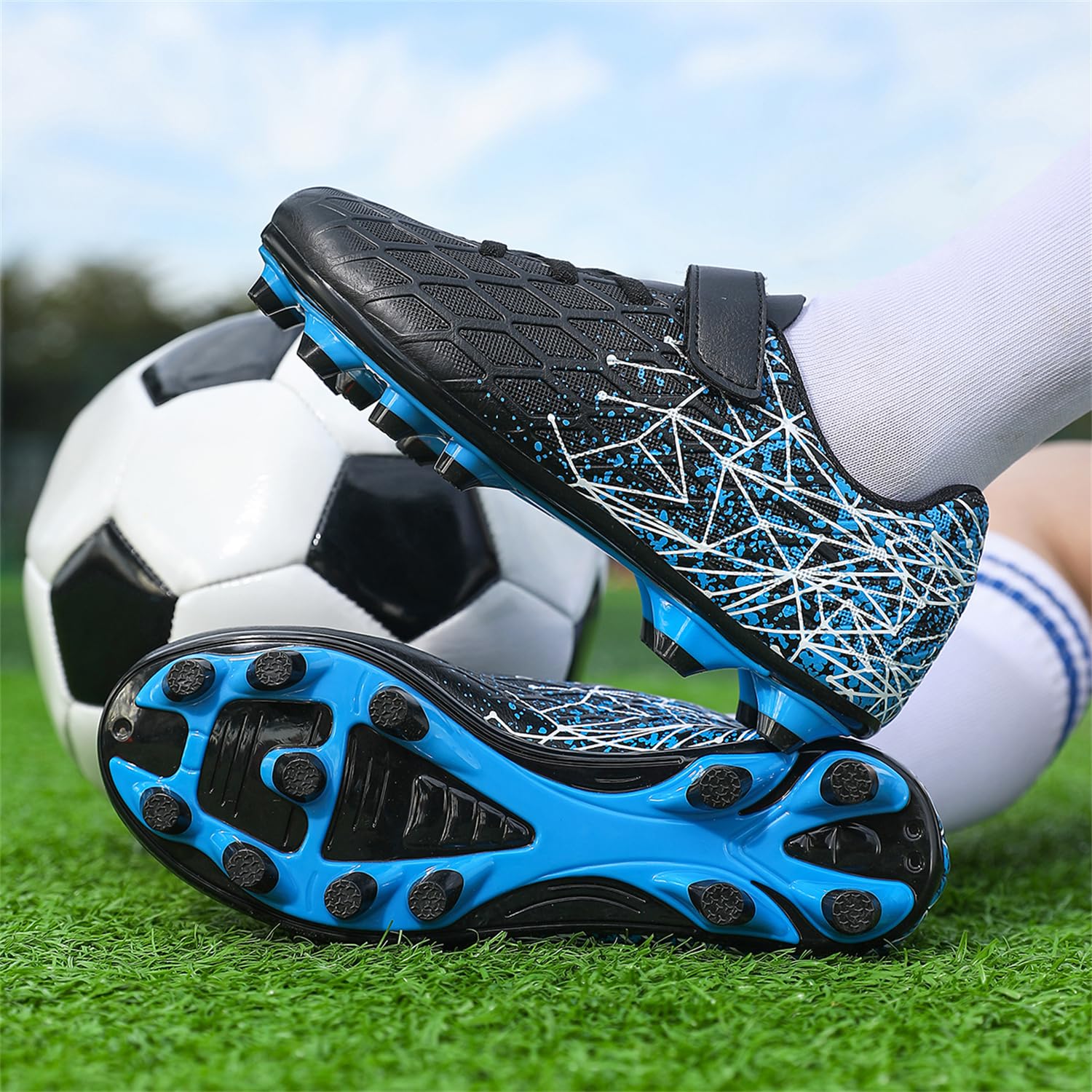 Football Boots Boys Grils FG/AG Soccer Cleats Shoes Trainers Football Shoes Training Running Shoes Teenager Sneakers - 2