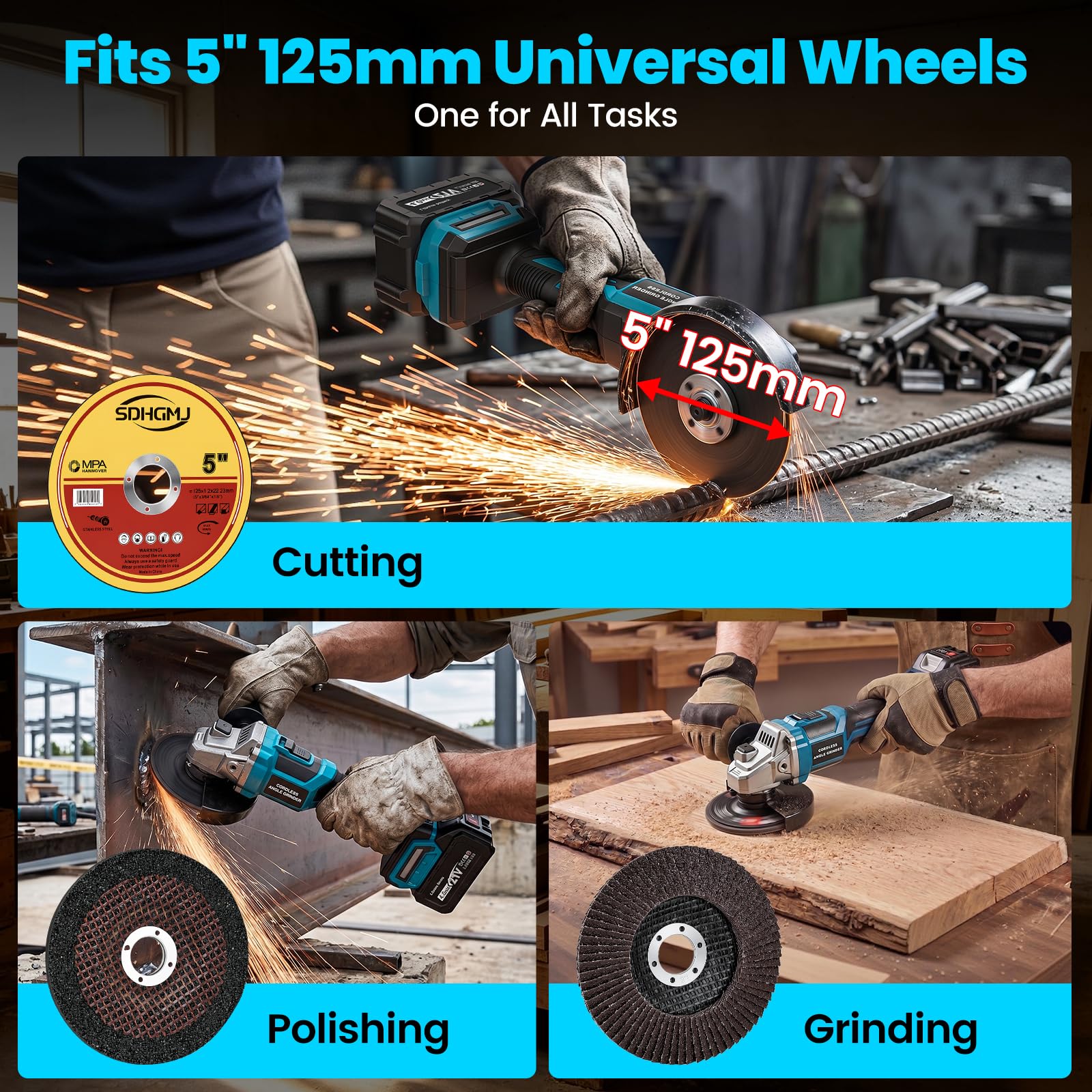 Meuleuse d'angle sans fil Brushless Compatible Makita 18V Batterie