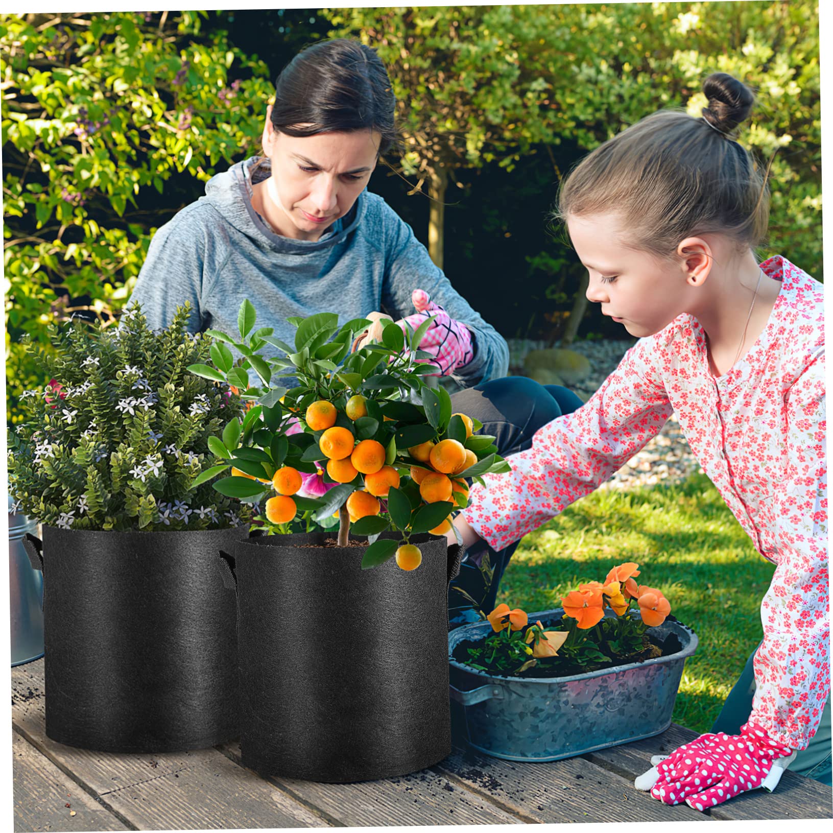 UPKOCH 12pièces Sacs de Culture Tissu Non Tissé de Sacs à Pommes de Terre pour Légumes Fleurs et Fruits Légers et Pliables pour Intérieur et Extérieur Style Aléatoire