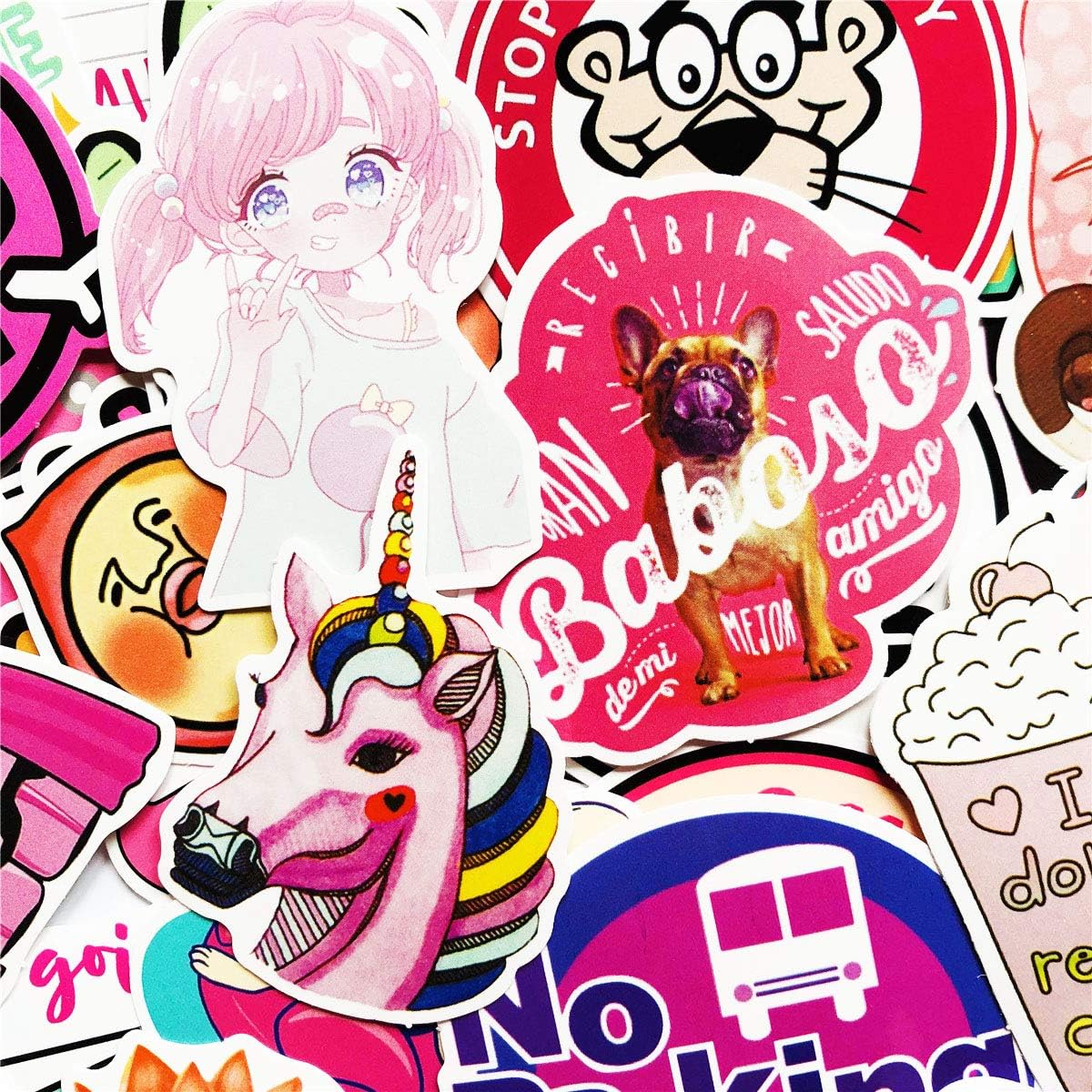 110PCS Pink Girl Cute Lovely Laptop Stickers Water Bottle Skateboard Motorcycle Phone Bicycle Luggage Guitar Bike Sticker Decal For Girl And Kids
