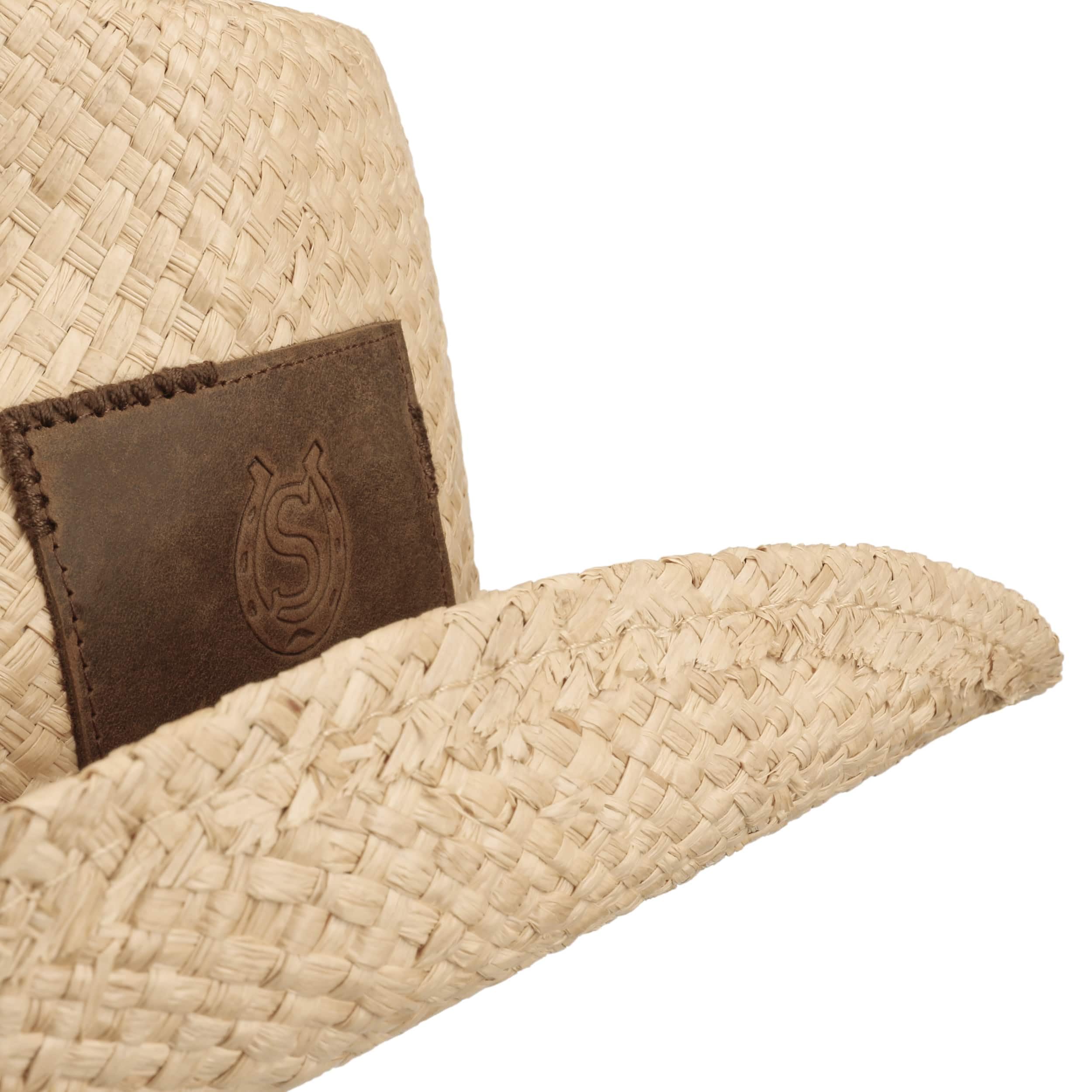 Stetson Tenderell Sombrero de Paja Western Banda de Piel Hombre Primavera Verano