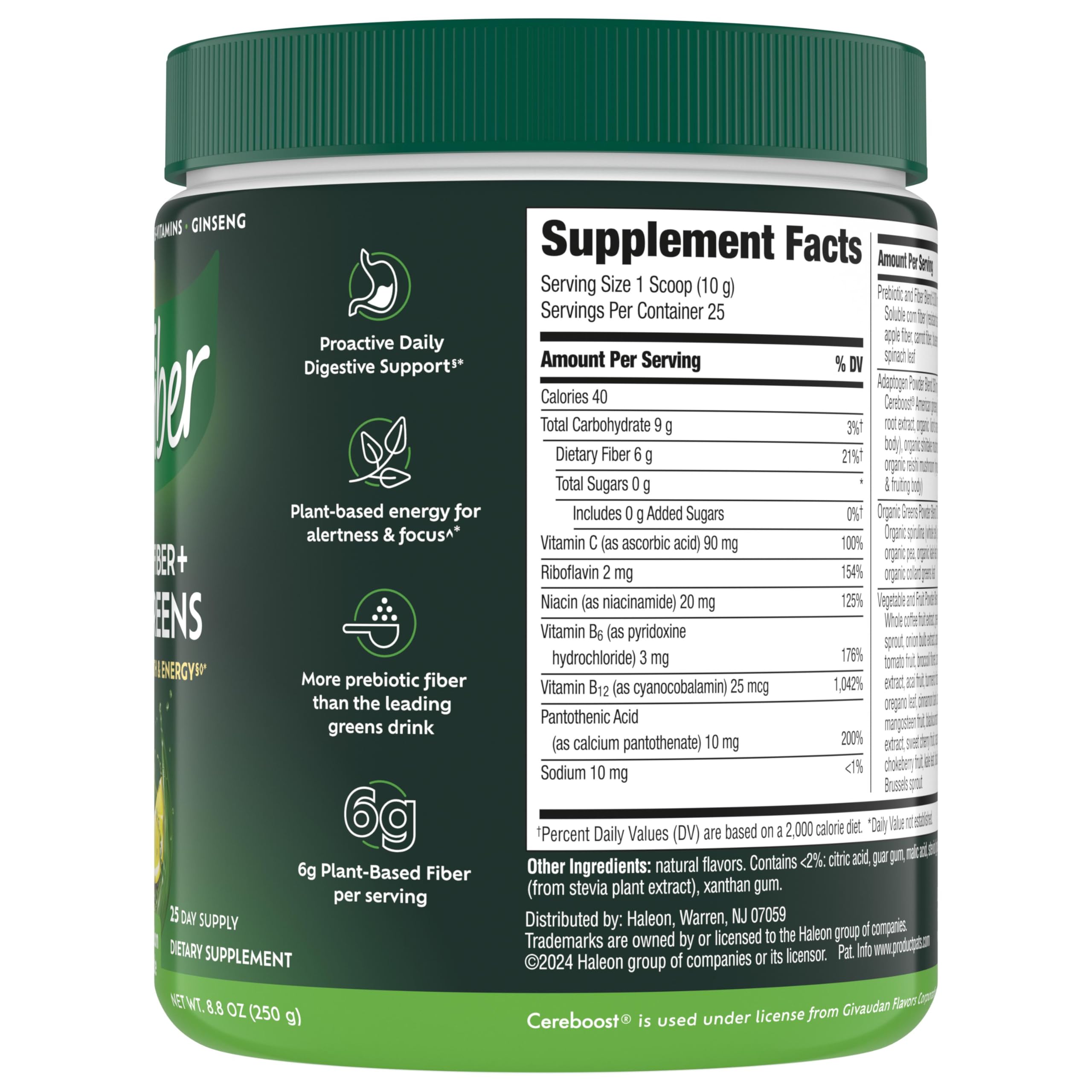 Benefiber Prebiotic Fiber + Supergreens, Watermelon Lemonade Flavor, 8.8 oz — Amazon image 16