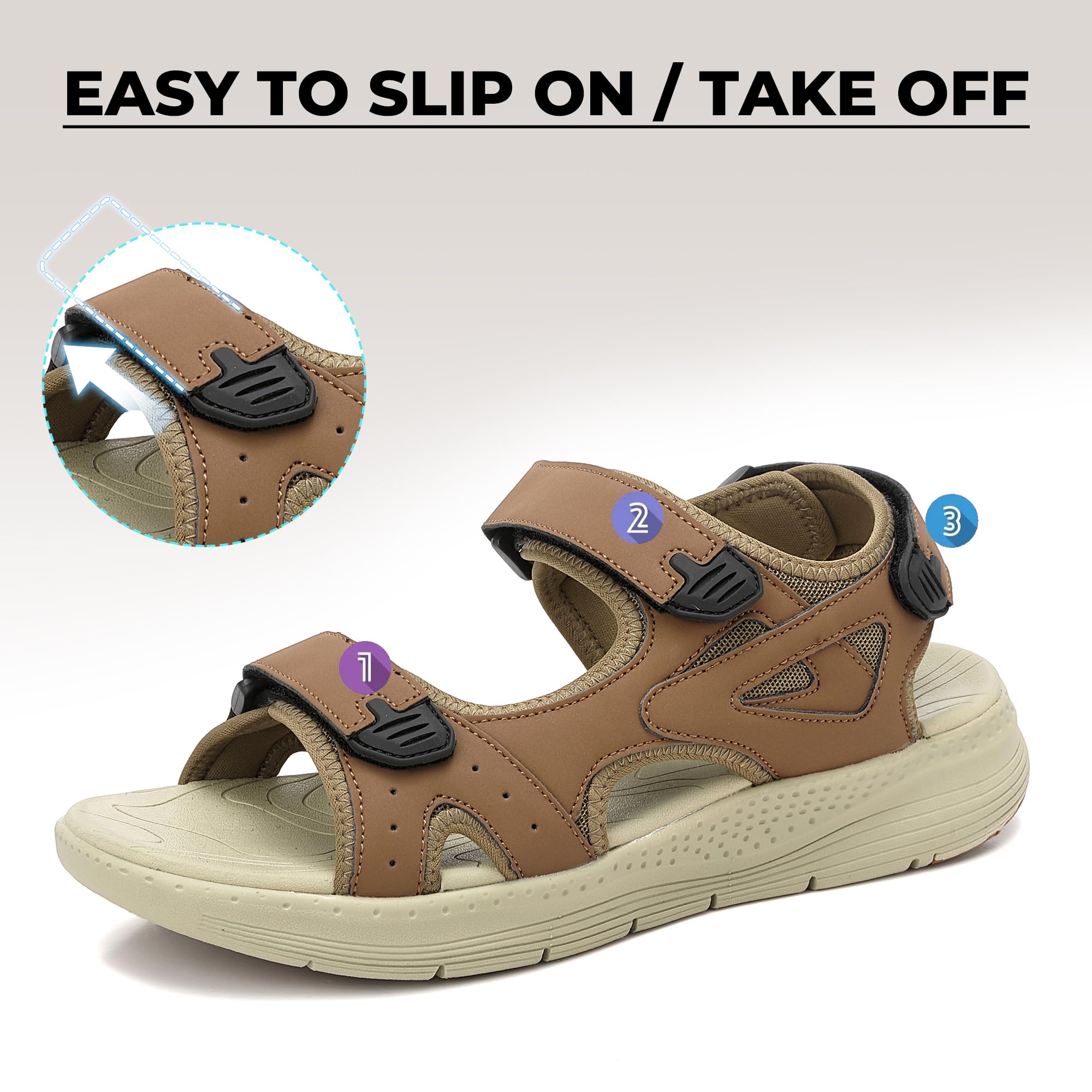 ARRIGO BELLO Sandali da Uomo Scarpe Estivi Punta Aperta Comodi e Leggere per Trekking, Spiaggia, Escursioni e Tempo Libero - Sandalo Sportivi con Suola Antiscivolo 41-46