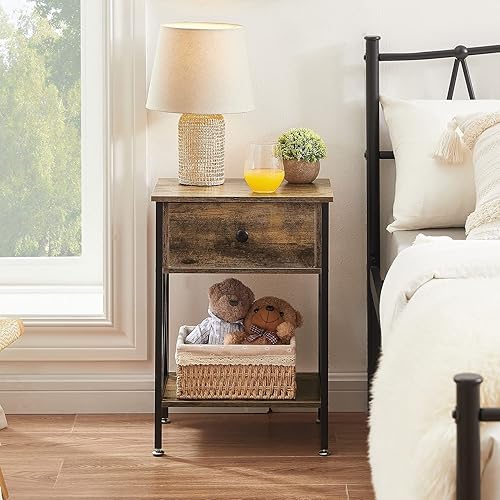 Miniatura 6 de VECELO Mesitas de noche modernas y versátiles, diseño X, estante de almacenamiento con compartimiento para sala de estar, dormitorio, juego de 2,