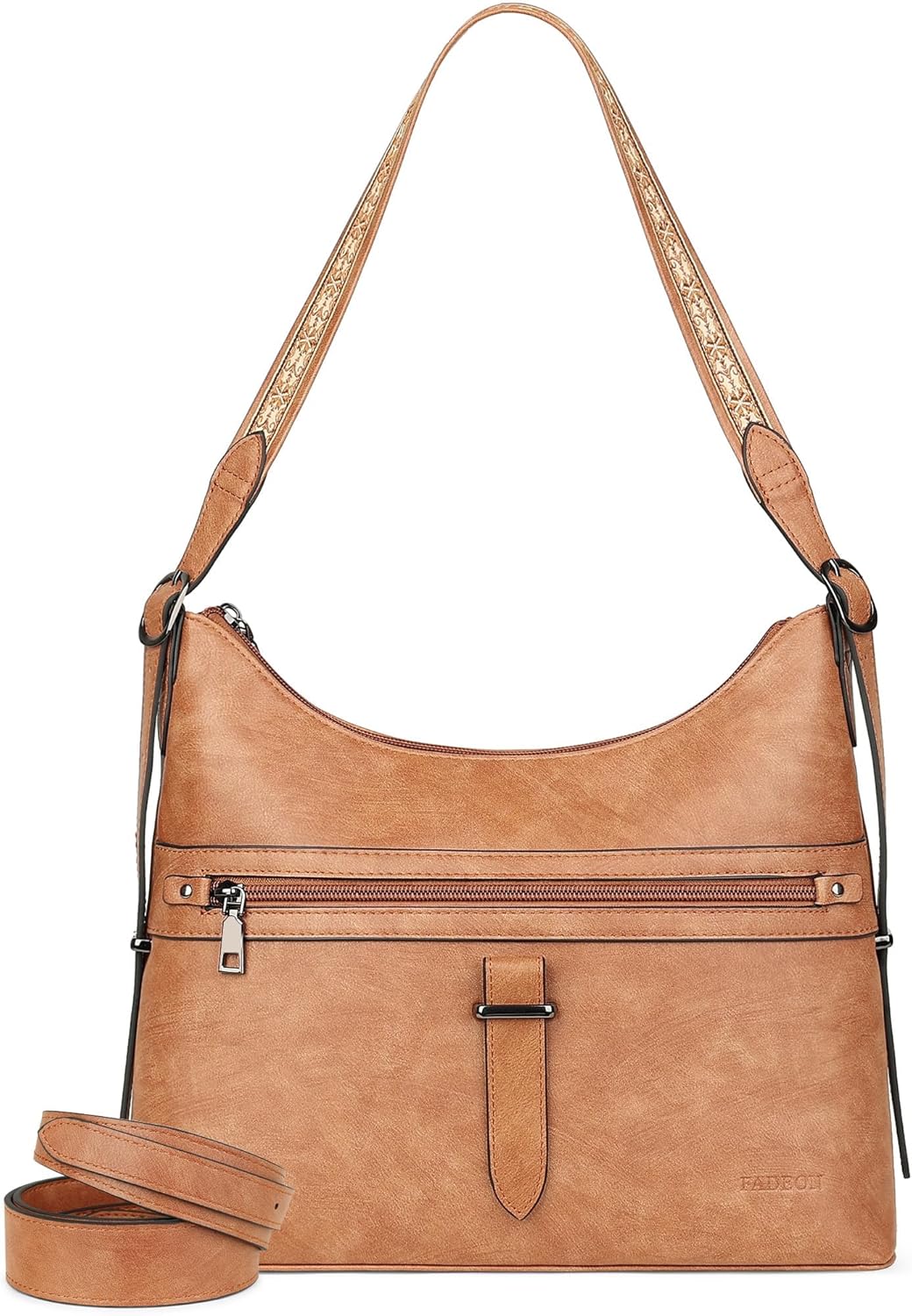 FADEON Womens Purses and Handbags, Designer Leather Crossbody Bags, Ladies Hobo Shoulder Bag with 2 Adjustable Strap