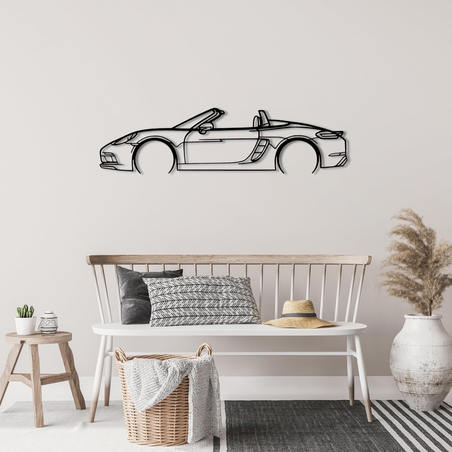 718 Boxxster GTS Detailed Silhouette Metal Wall Art | Metal Wall Decor | Automotive Wall Decor | Living Room Wall Decor | Christmas Gifts | Gifts For Car Lovers | Gifts (110 CM 44 Inches)