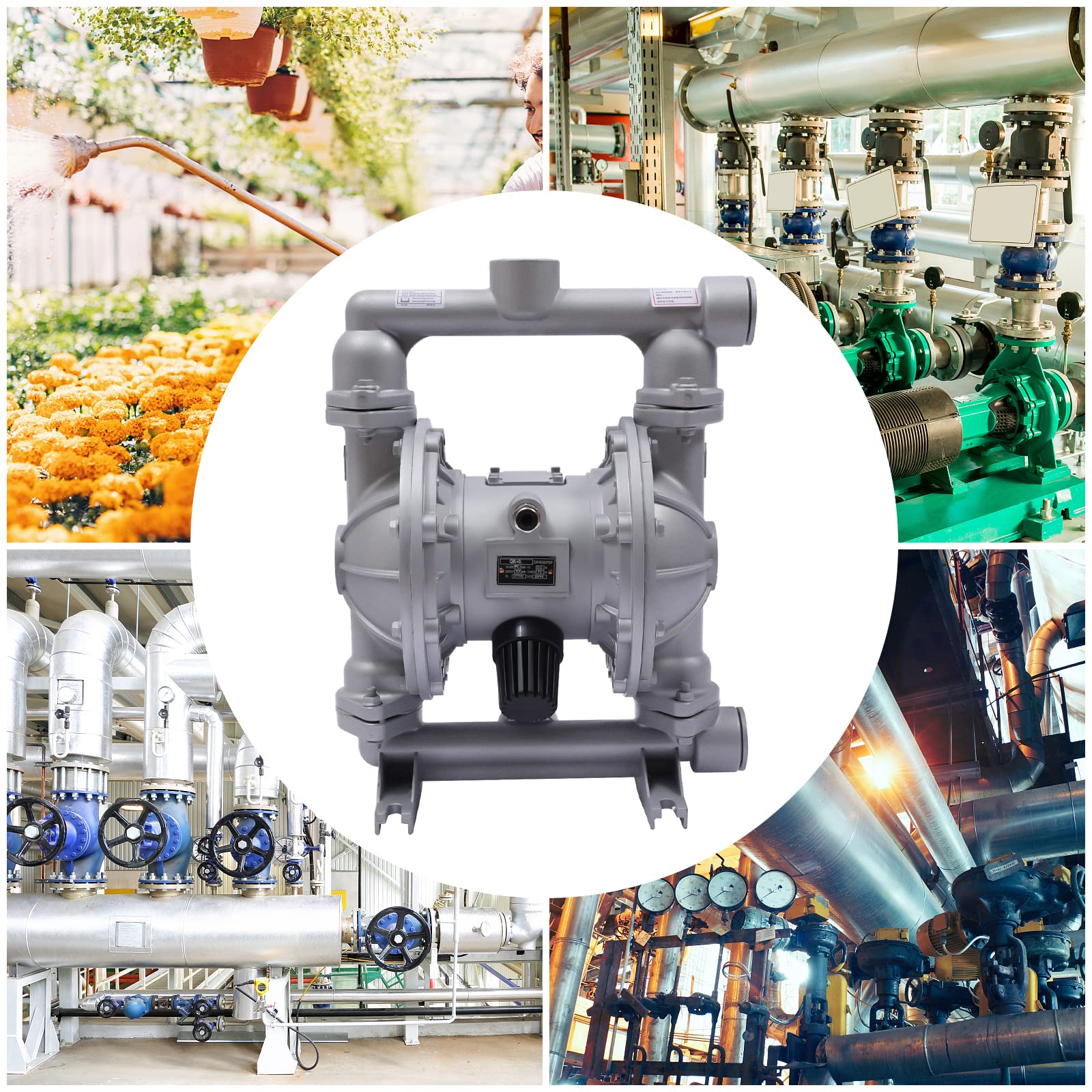 QBK-40L Pneumatico Doppia Membrana Pompa Aria Funzionamento 140L/min 0.69MPa Alluminio Resistente agli Chimici Per Acqua Olio Industria