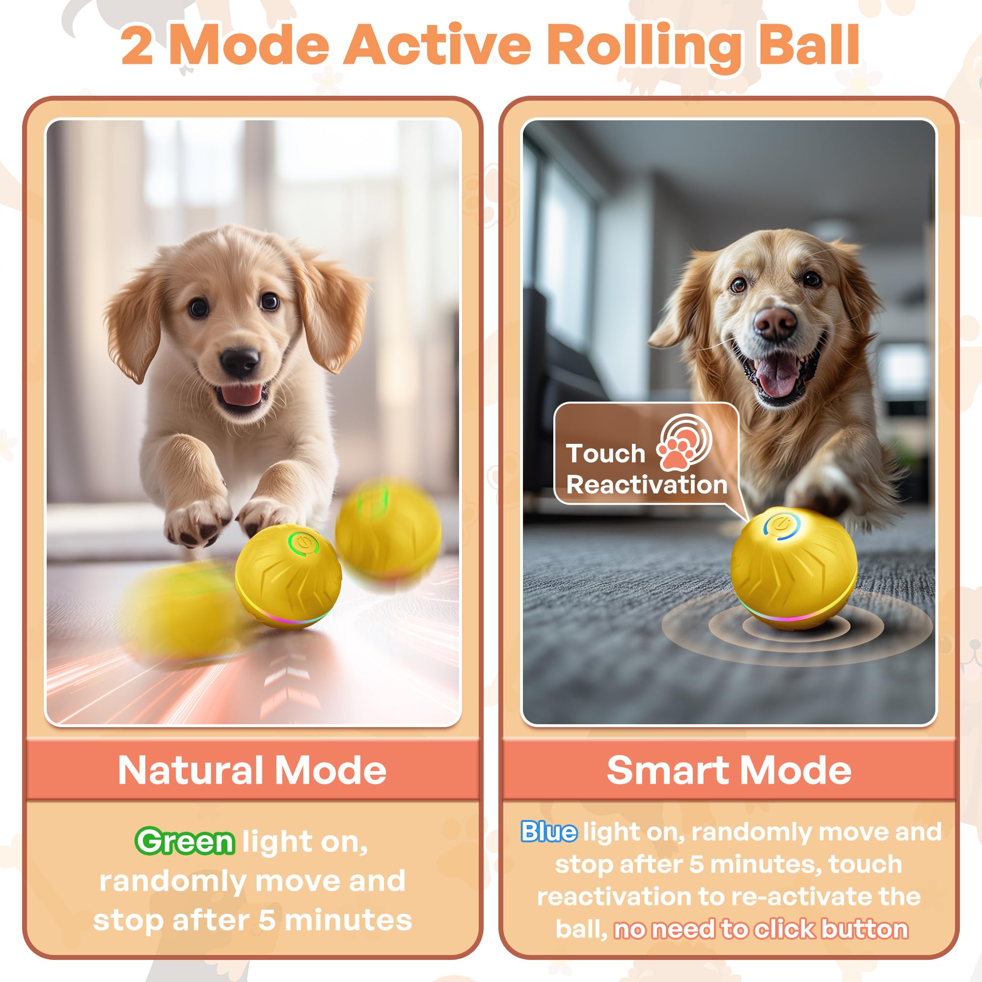 BXIHUR Interactive Dog Toys, New Electric Dog Toy, Automatic Moving Dog Toy, Dust And Waterproof Ip 54, Rechargeable - Image 3