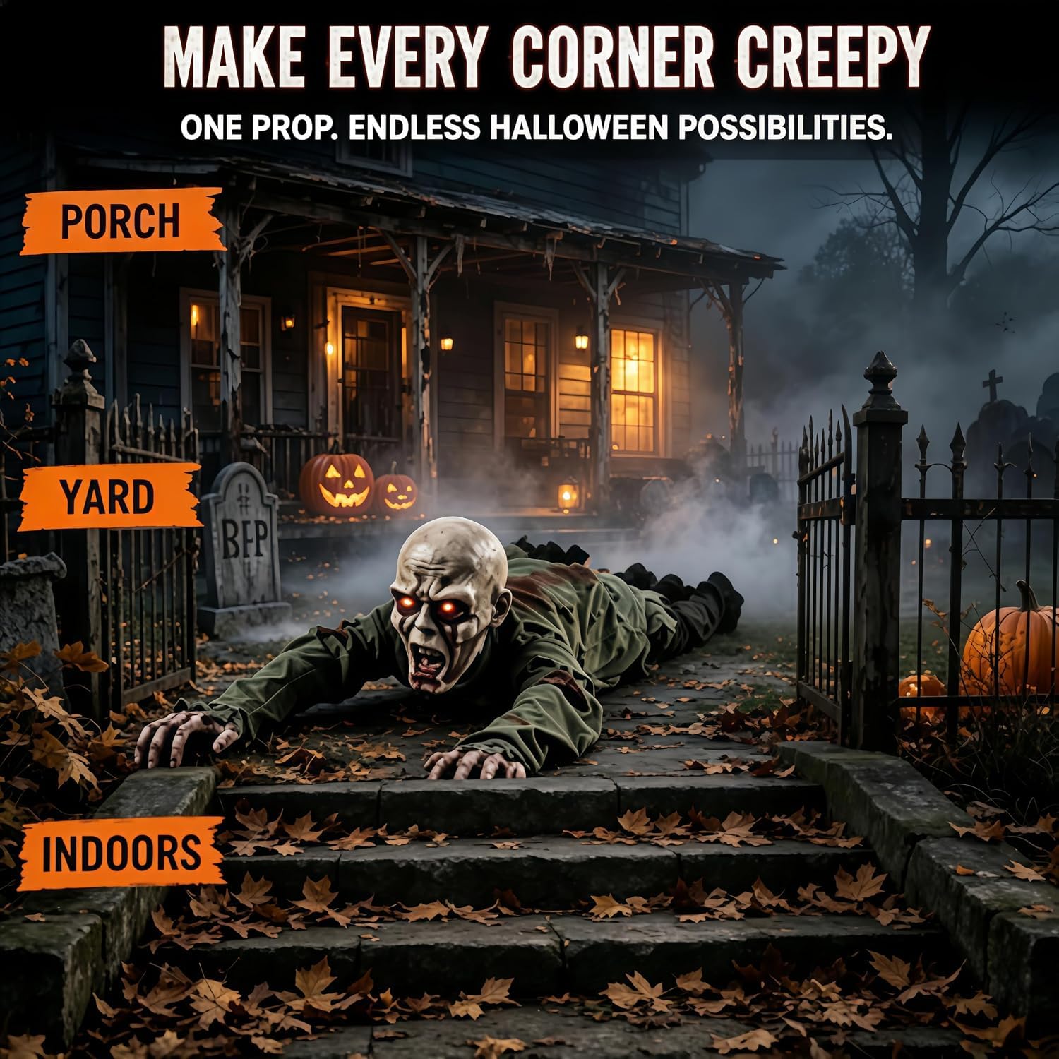 Générique Crawling Zombie Animatronic, effrayant pour Halloween A