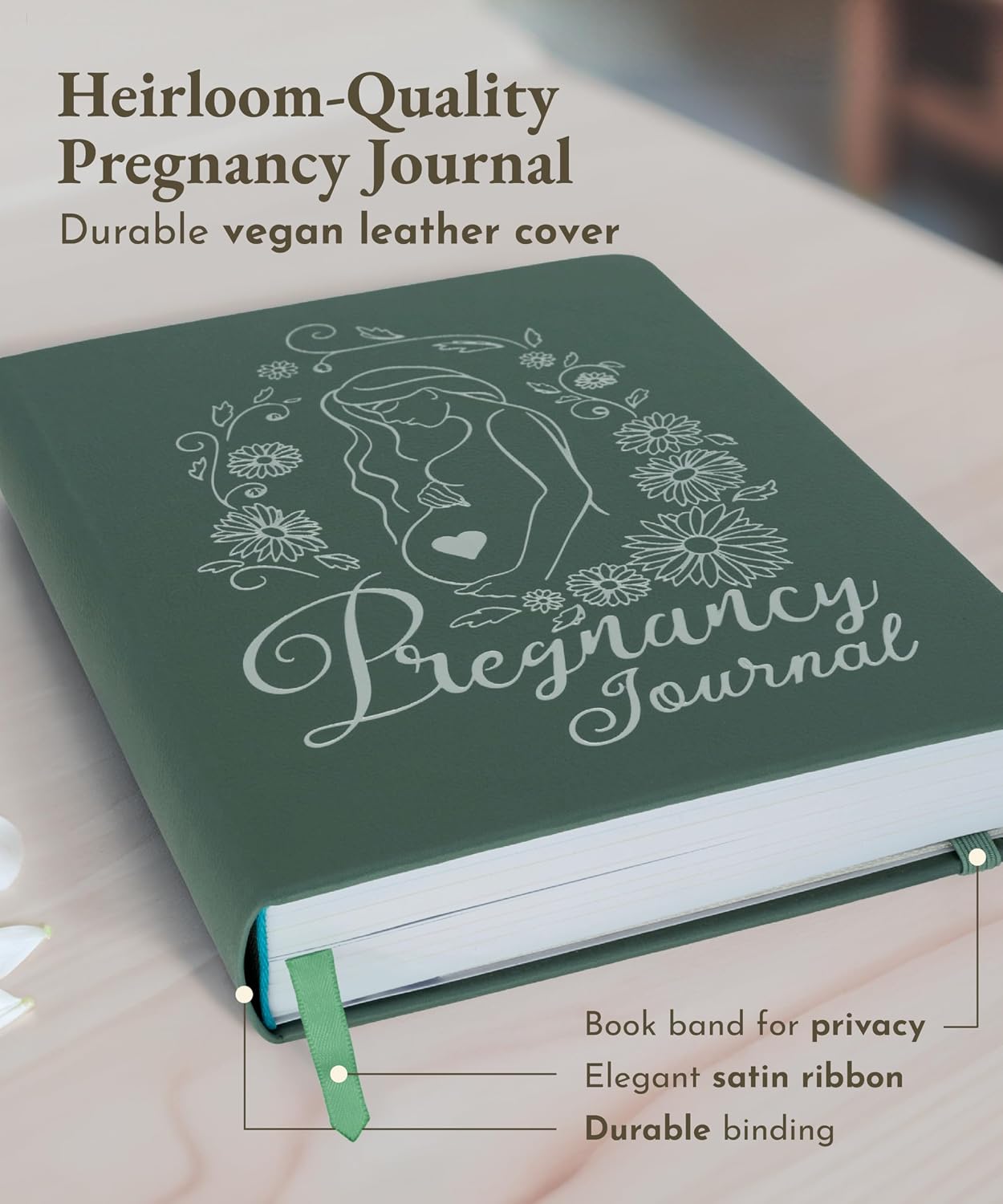 Keepsake Pregnancy Journal with Weekly Guides, Milestone Pages, and Gift-Ready Packaging - Beautiful Mom To Be Gift - Premium Pregnancy Gifts for Expecting Mom (338 Pages, Acid-Free Paper, Hardcover)