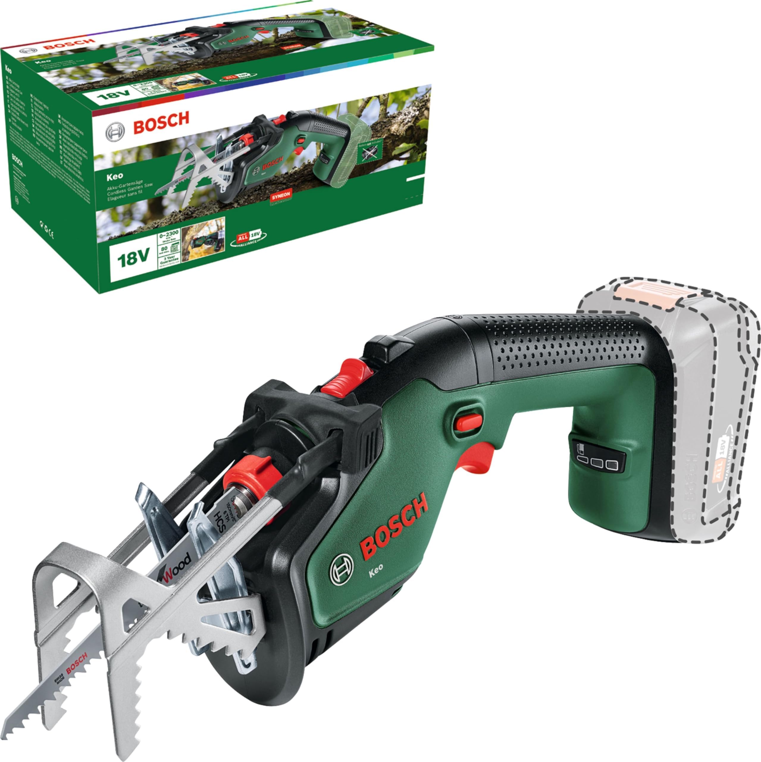 Bosch 18 V Cordless Garden Pruning Saw, Single Hand Cuts, Without Battery (KEO 18)