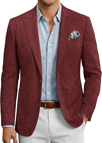 COOFANDY Men's Blazer Jacket Casual Long Sleeves One Button Sport Coat Lightweig