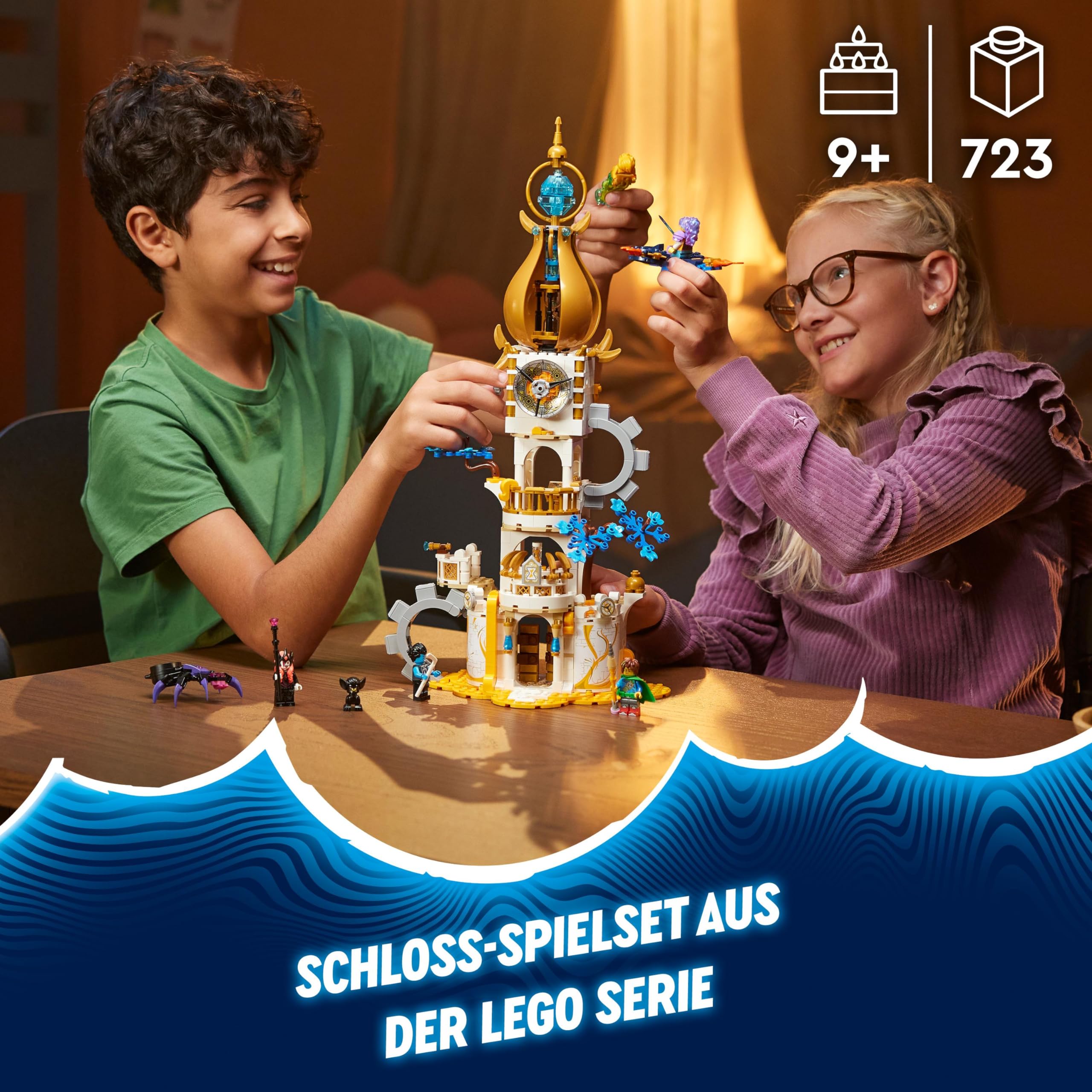LEGO DREAMZzz 2-in-1 Turm des Sandmanns, Schloss-Spielzeug für Kinder zum Bauen, Set mit Fantasy-Tieren inklusive Spinne und Vogel, Geschenk für Mädchen und Jungen ab 9 Jahren 71477