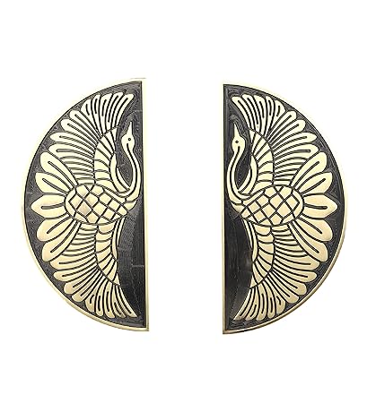 Two Moustaches Peacock Embossed 8 Inches Brass Door Handle Pair, Brass Main Door Handles, Brass Door Handles Set, Office Door Handles, Weight - 1.6 Kg, Standard, Pack of 2