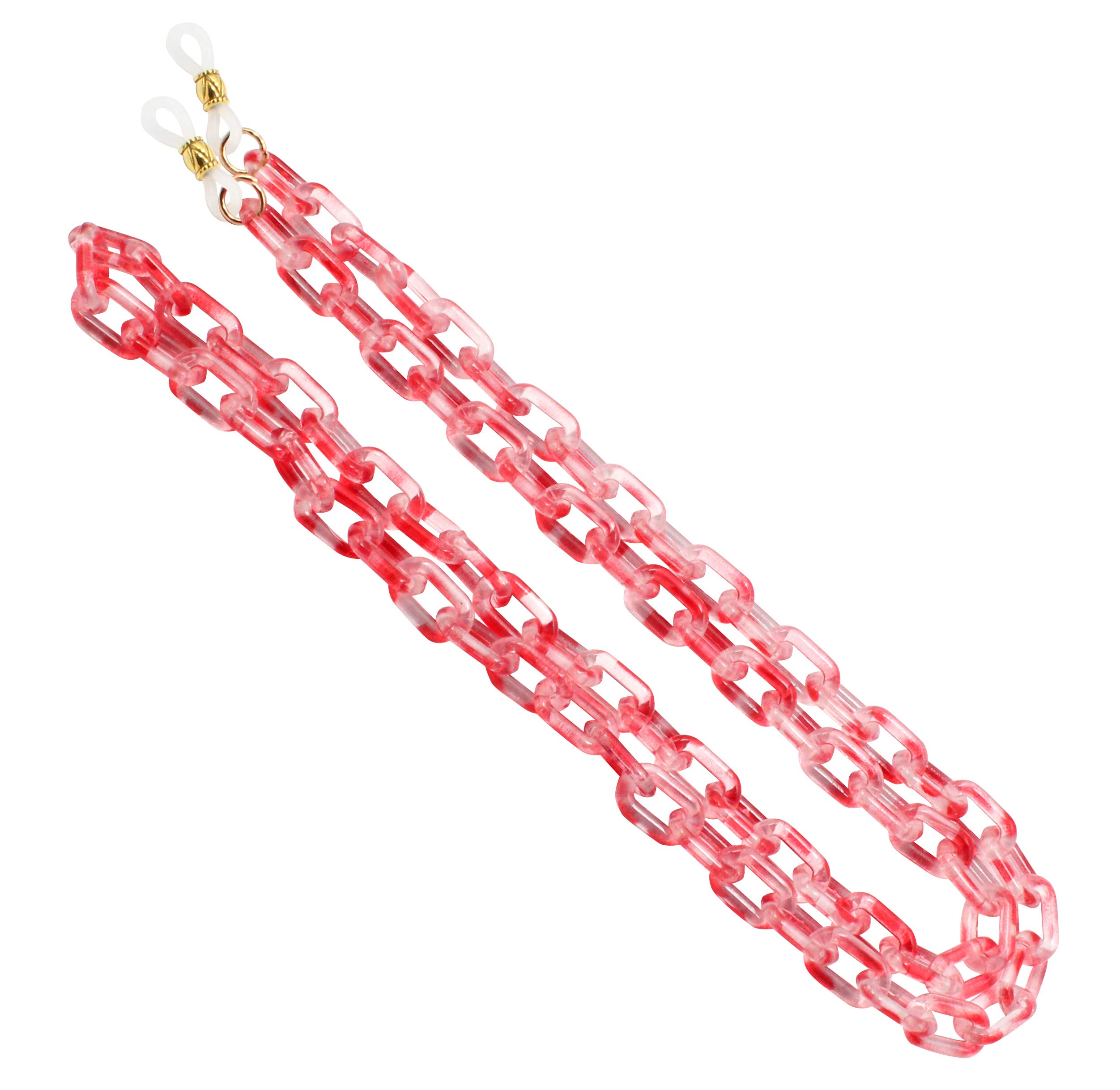 TBOCCadena Gafas de Sol y Lectura - Collar Elegante de Moda con Eslabones Pequeños Cinta para Colgar del Cuello Correa con Enganches Ajustables de Silicona para las Patillas Colgante para Mujer